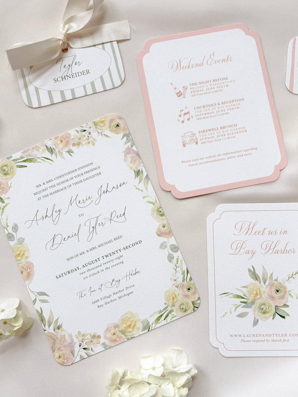 Pretty Pastels Floral Invitation Suite