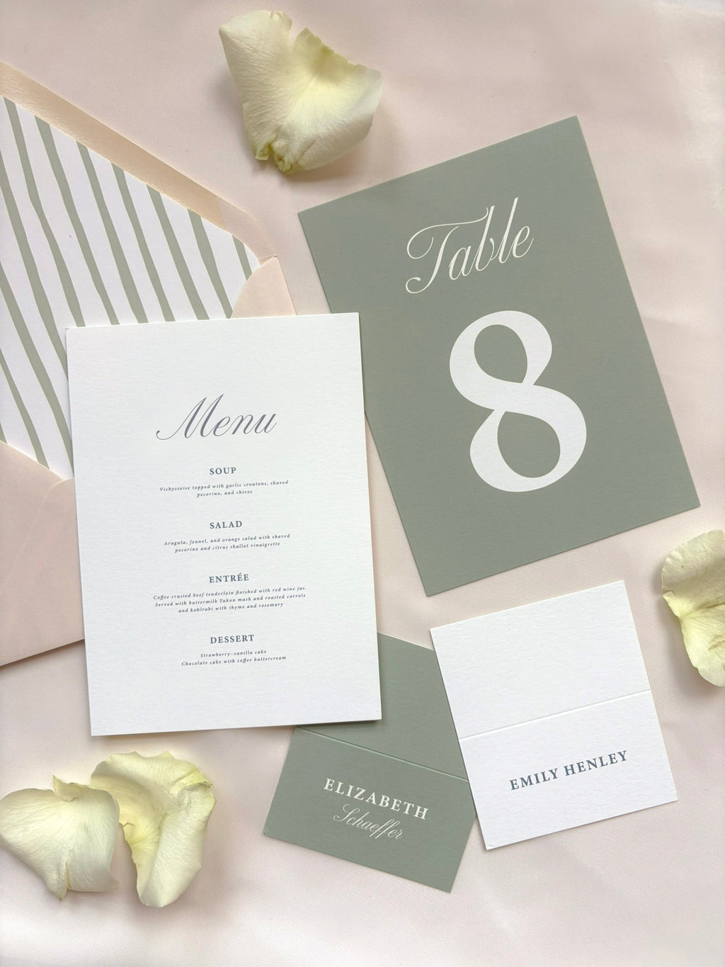 Peaches and Greens Invitation Suite