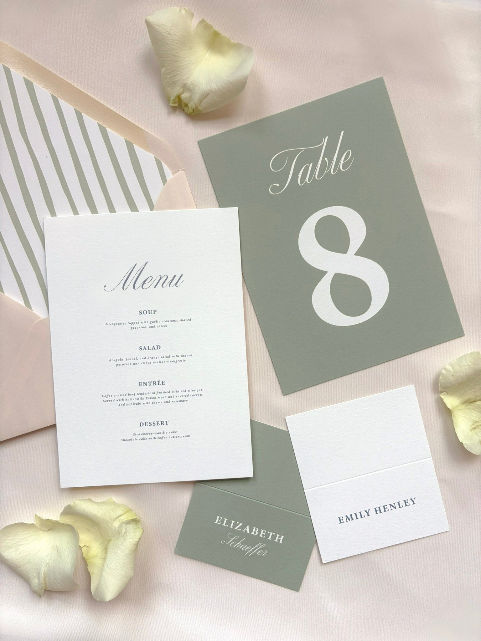 Peaches and Greens Invitation Suite