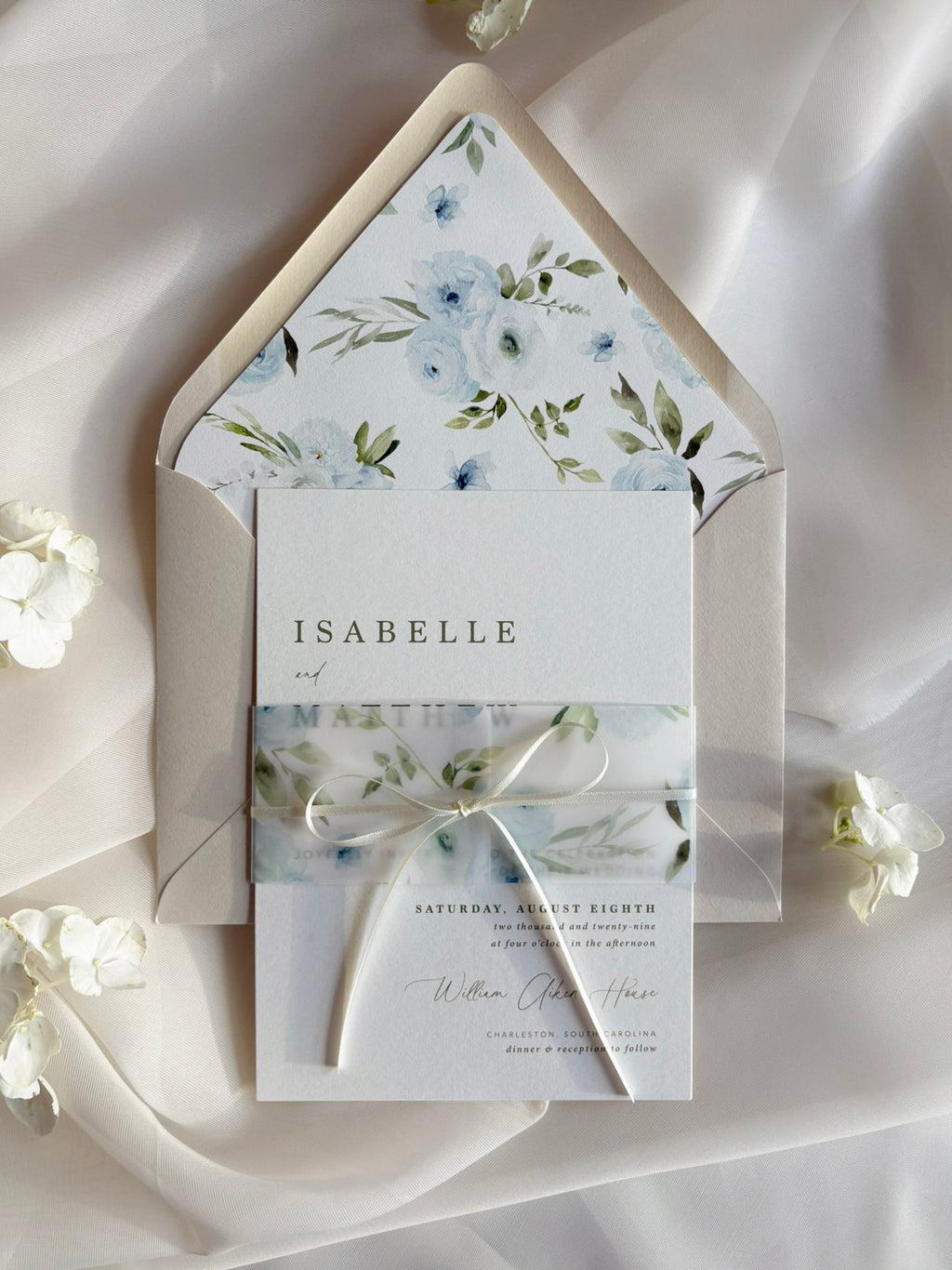 Sweet Blues Vellum Belly Band