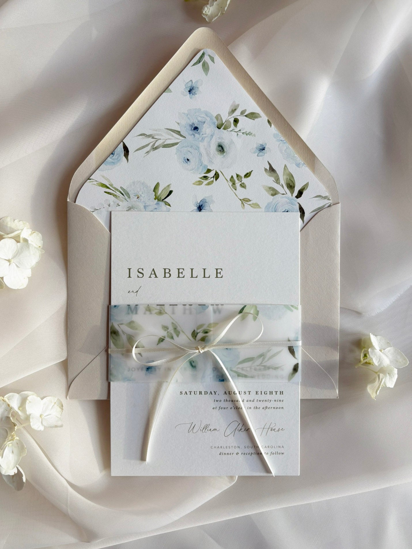 Sweet Blues Vellum Belly Band