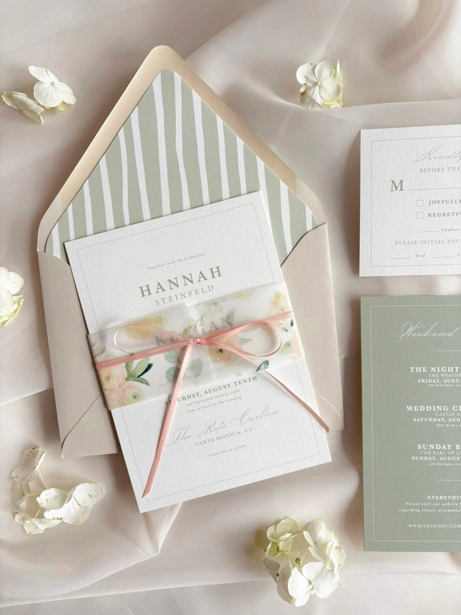 Sage Stripes Envelope Liner