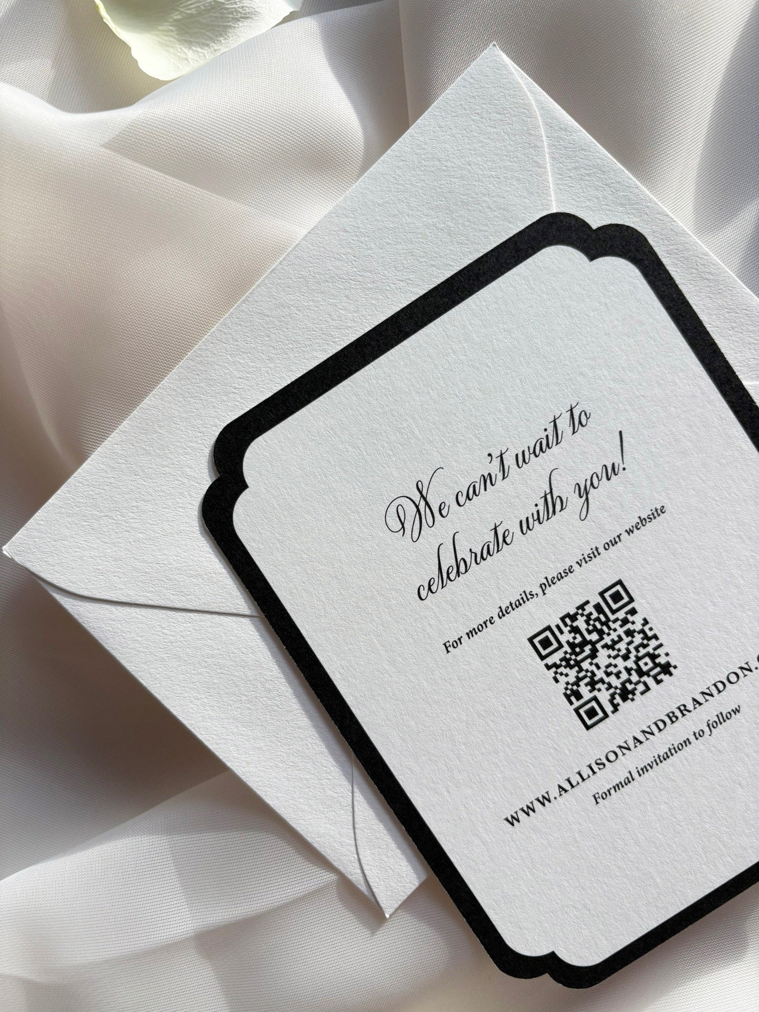 Black and White Double Round Save-the-Date