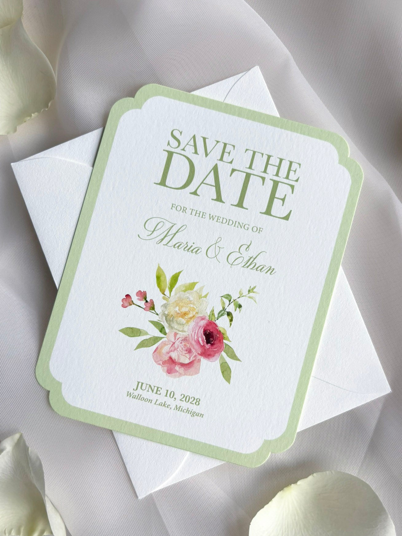 Spring Green Double Round Save-the-Date