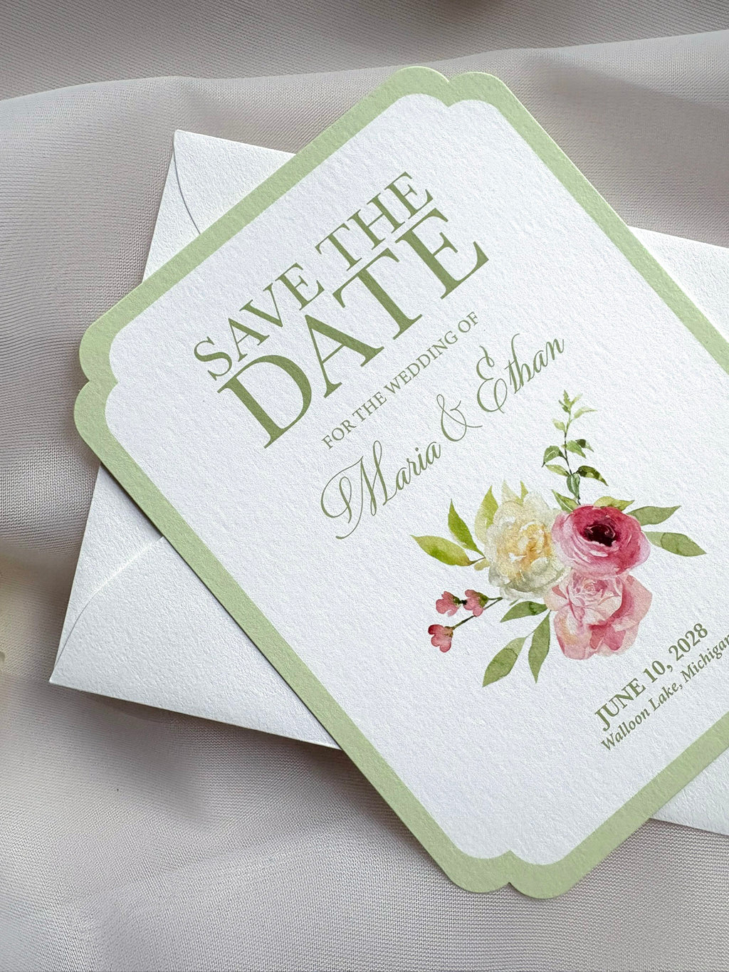 Spring Green Double Round Save-the-Date
