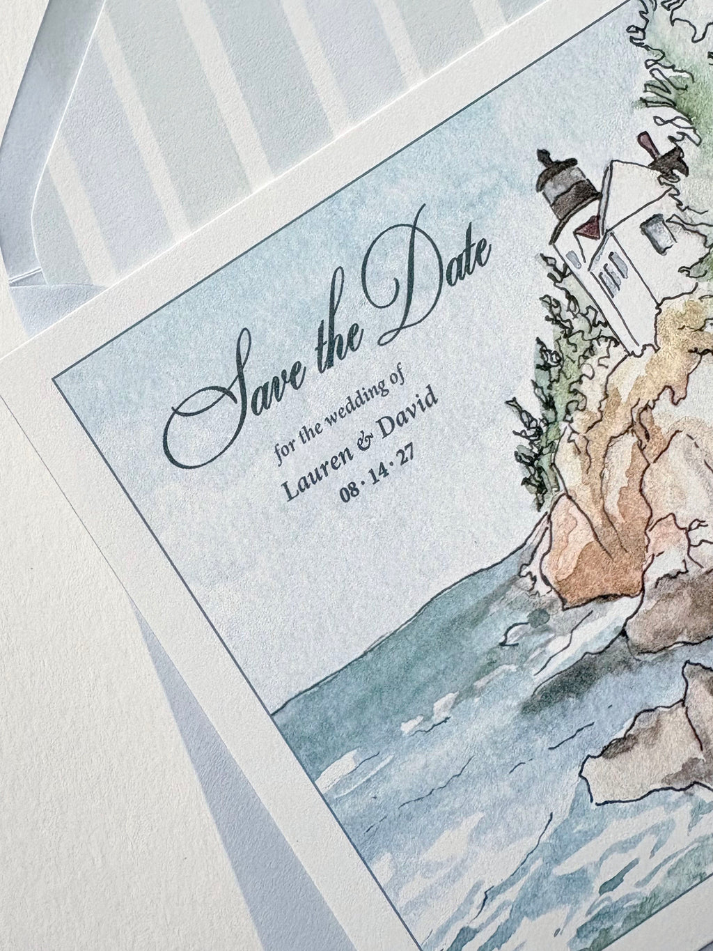 Custom Venue Watercolor Save the Date Postcard