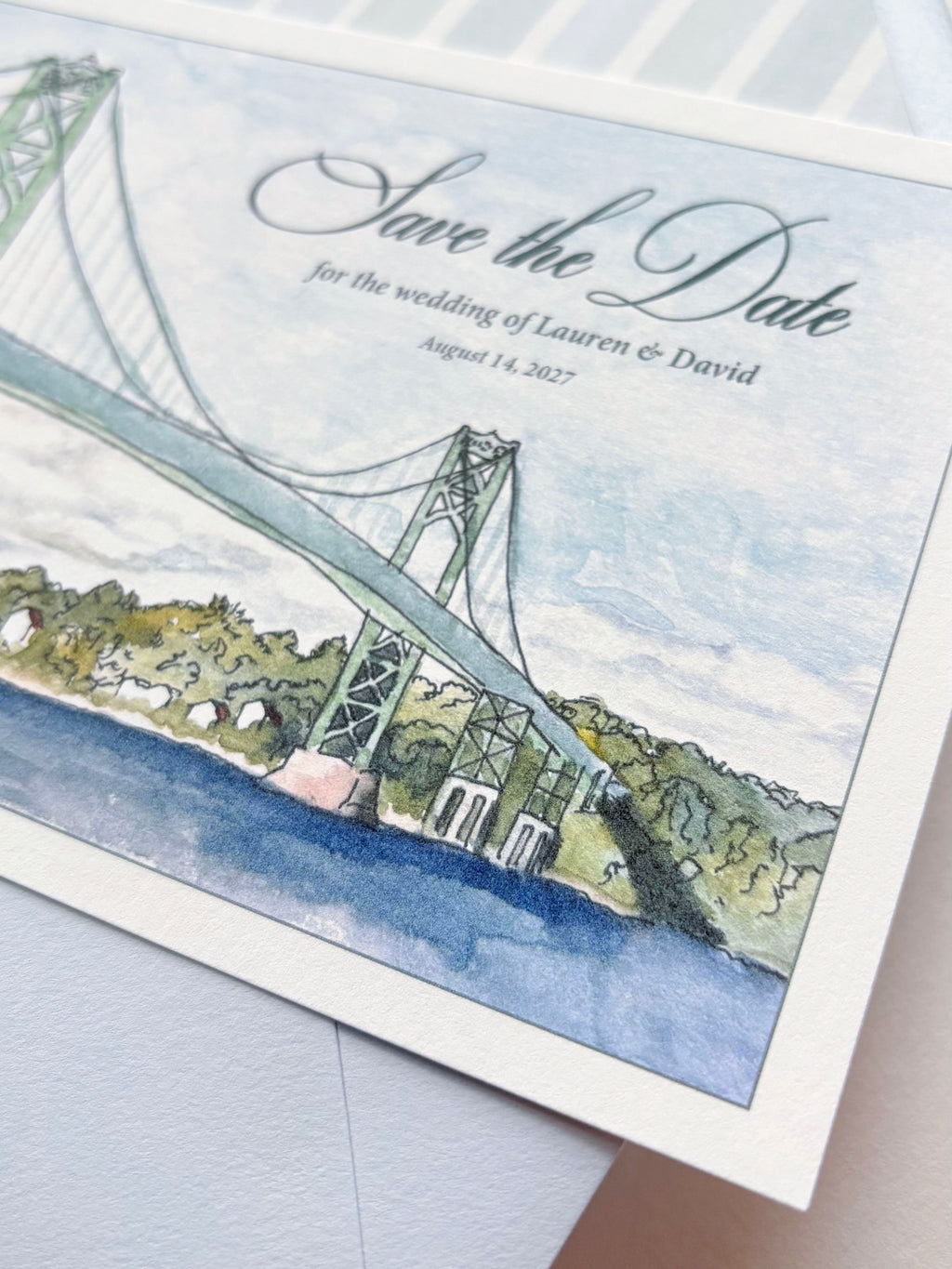 Custom Venue Watercolor Save the Date Postcard