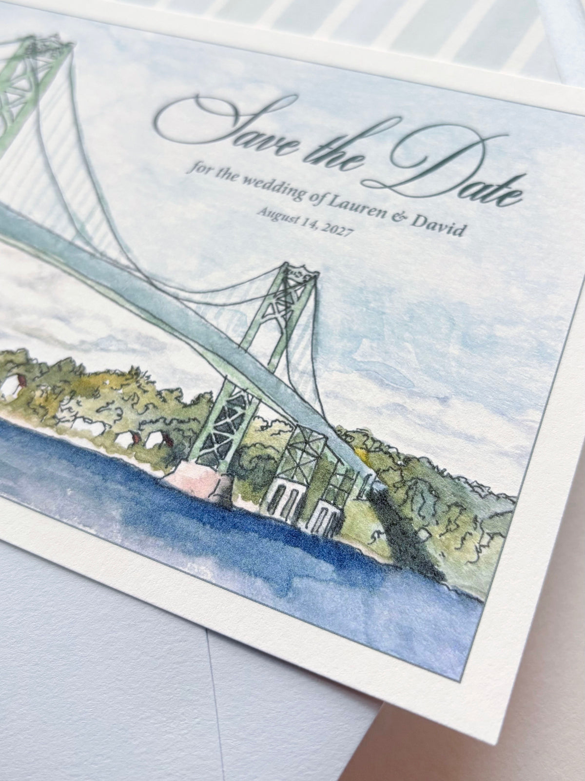 Custom Venue Watercolor Save the Date Postcard