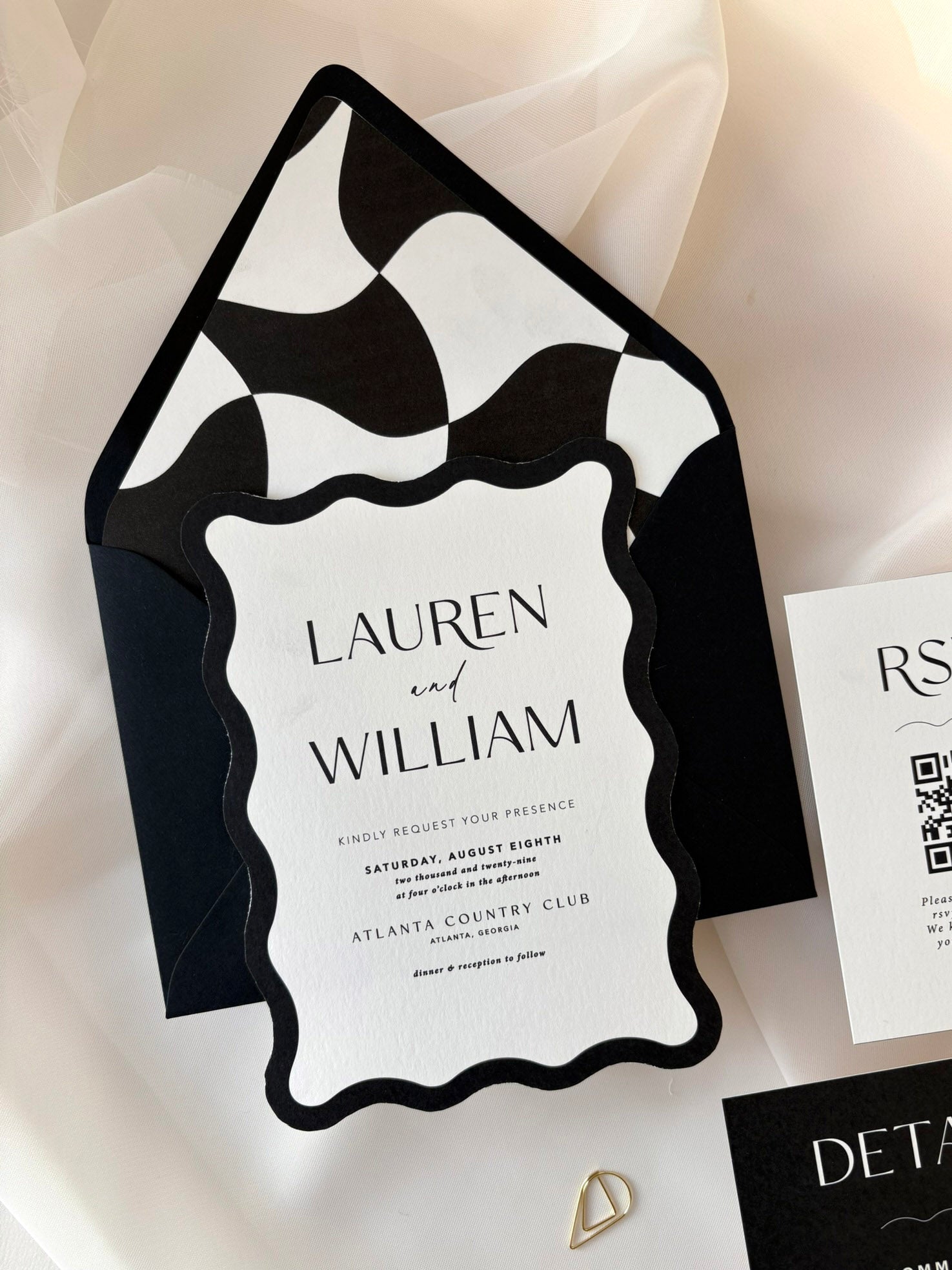 Modern Wave Invitation Suite