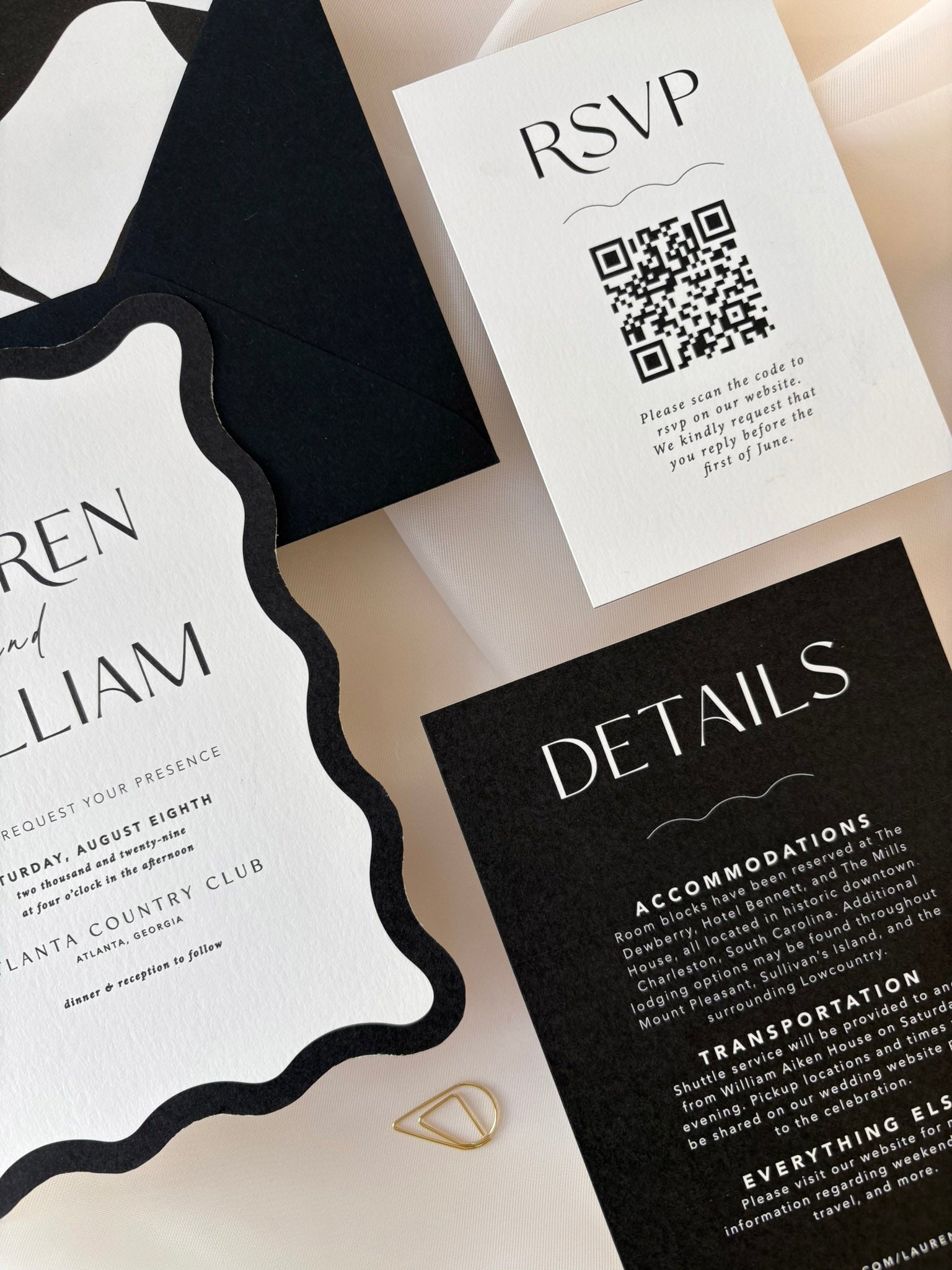 Modern Wave Invitation Suite