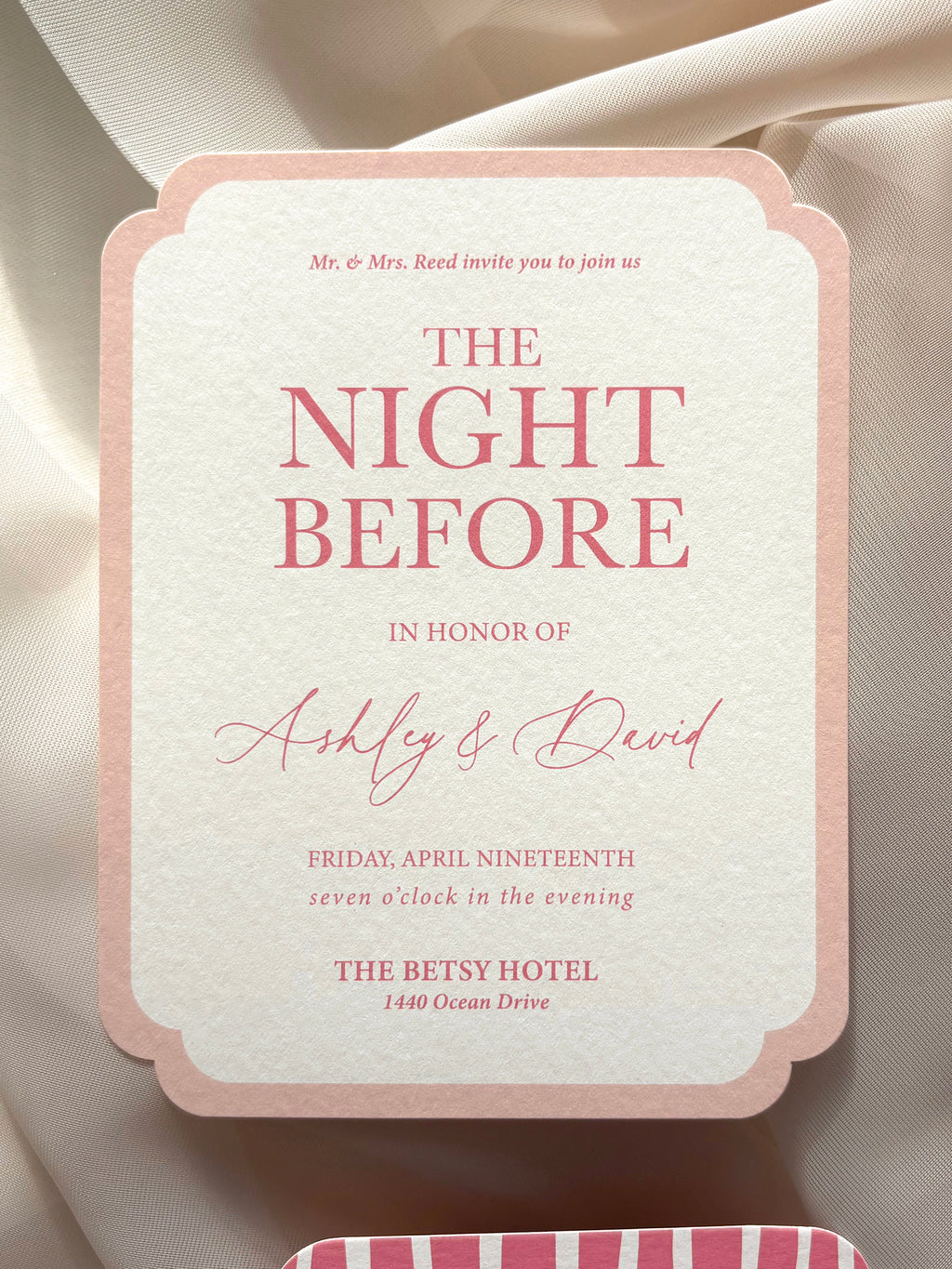 Tropical Pink and Green Beach Invitation Suite