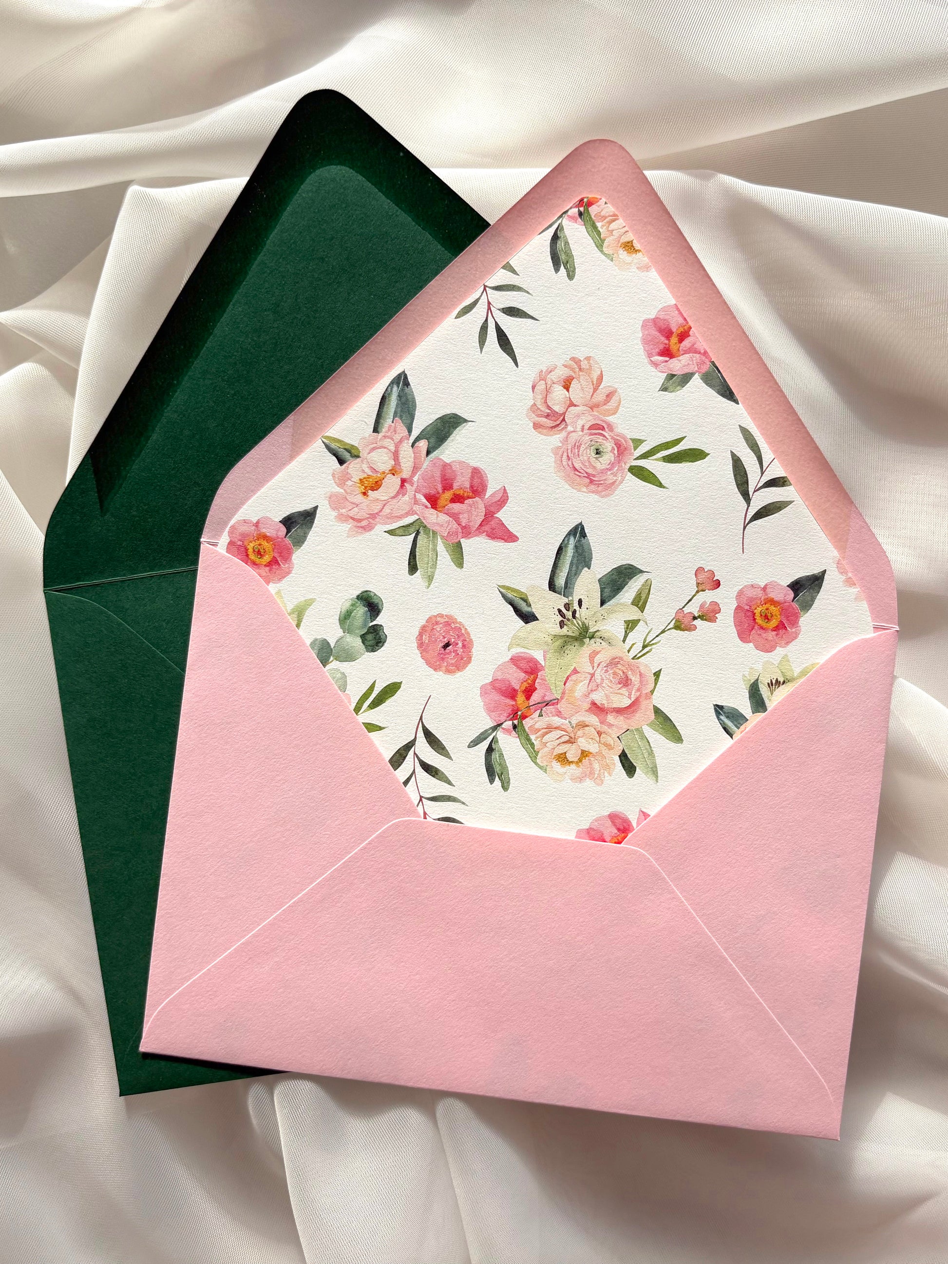 Tropical Pink and Green Beach Invitation Suite