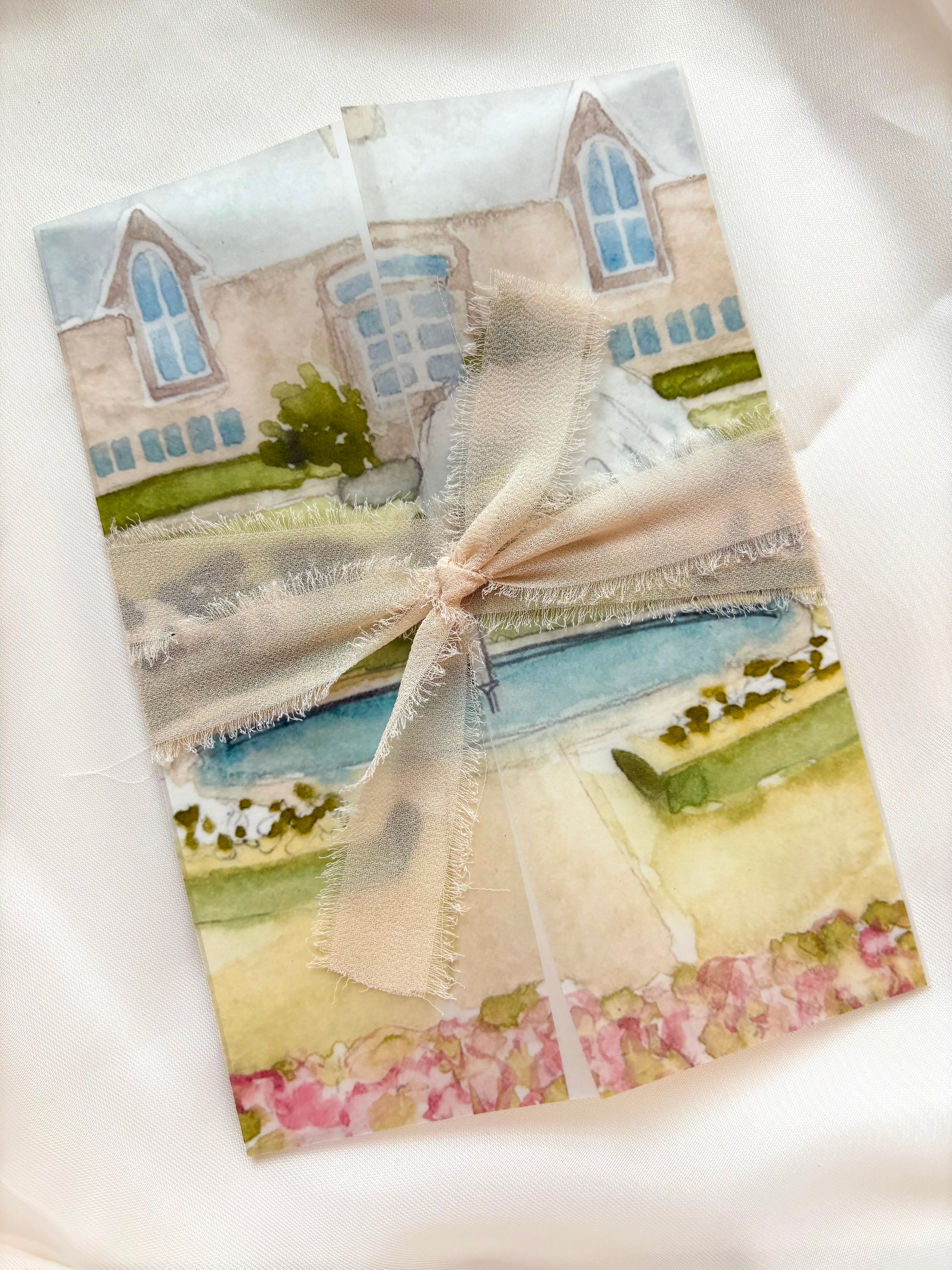 Watercolor Venue Vellum Wrap