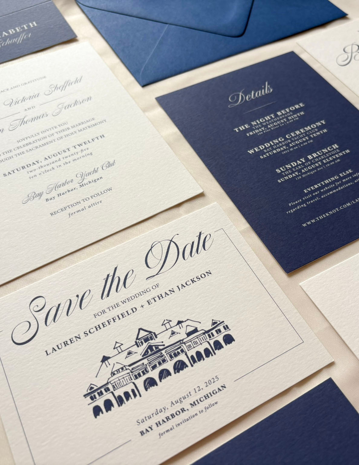 Gilded Script Invitation Suite
