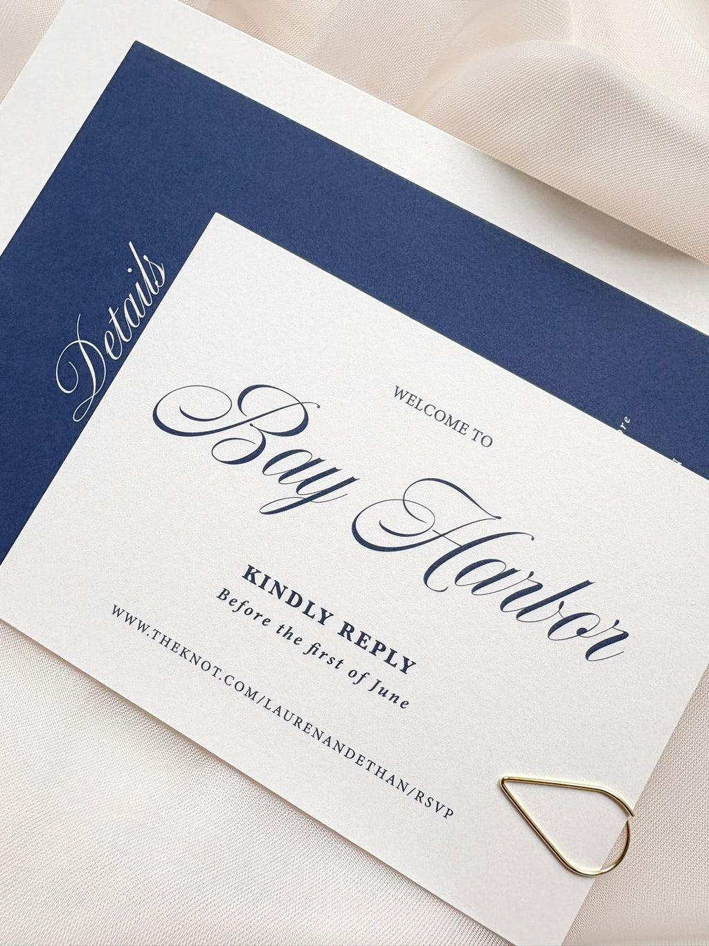 Gilded Script Invitation Suite