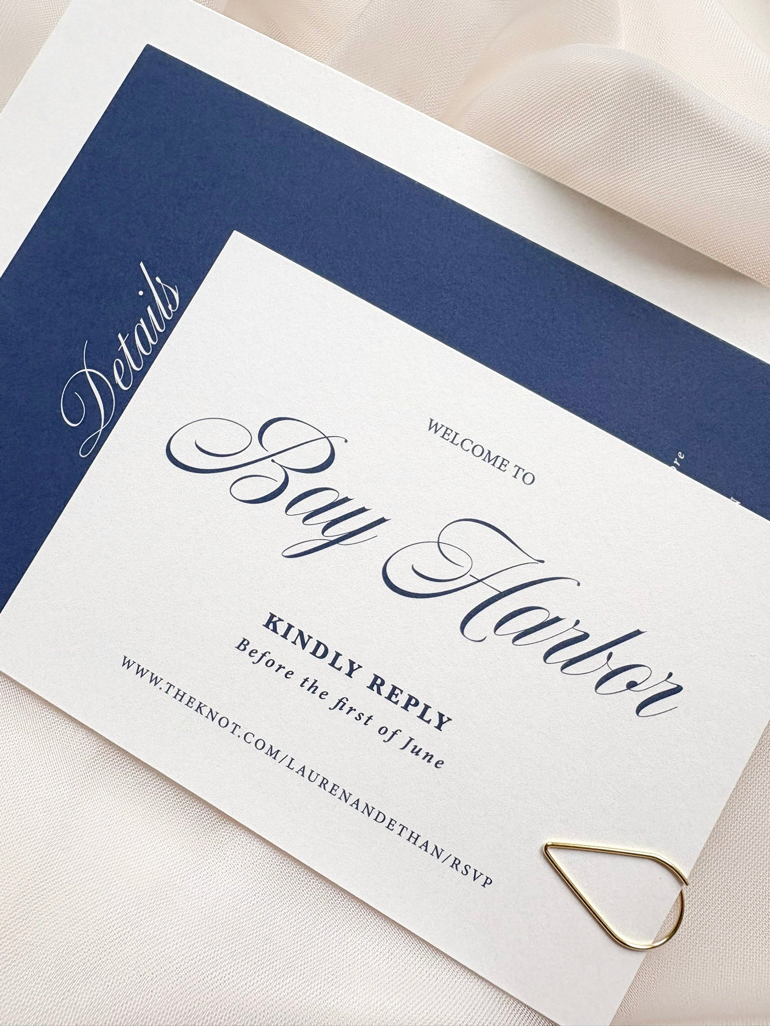 Gilded Script Invitation Suite