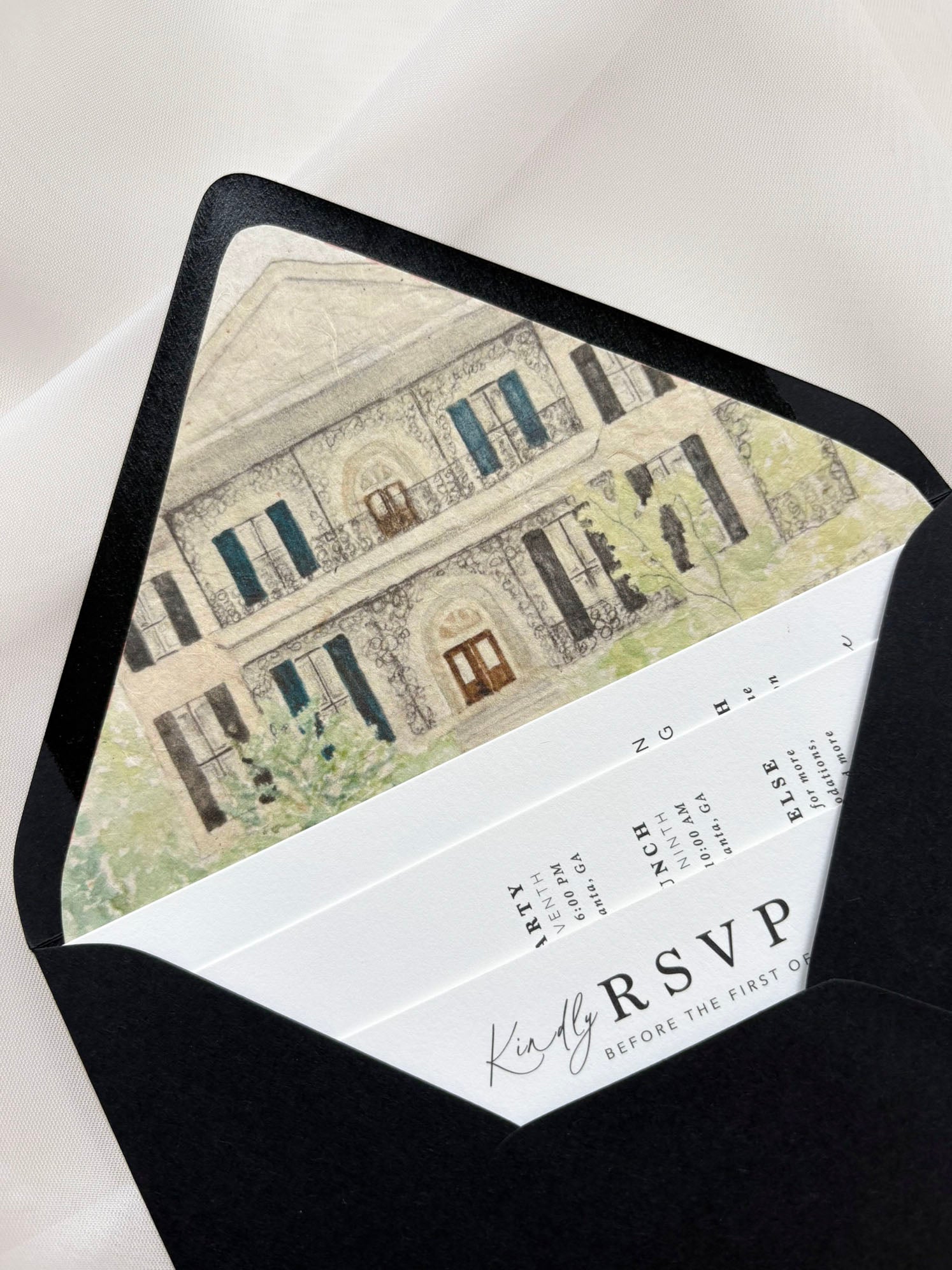 Watercolor Venue Luxury Envelope Liner