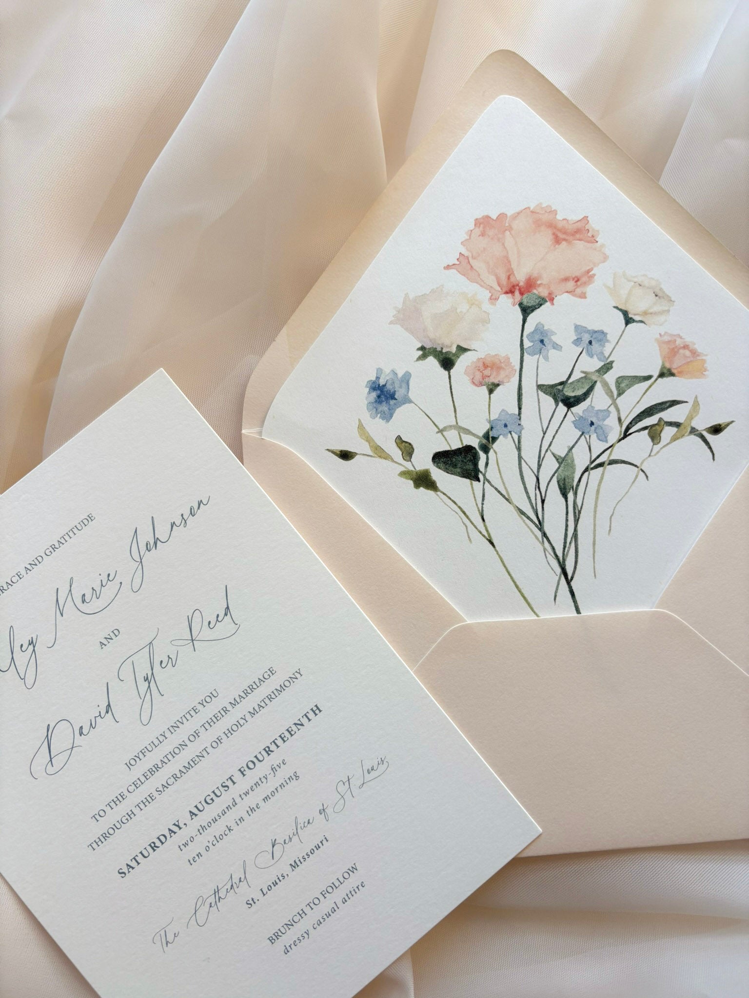 Orange Blossom Envelope Liner