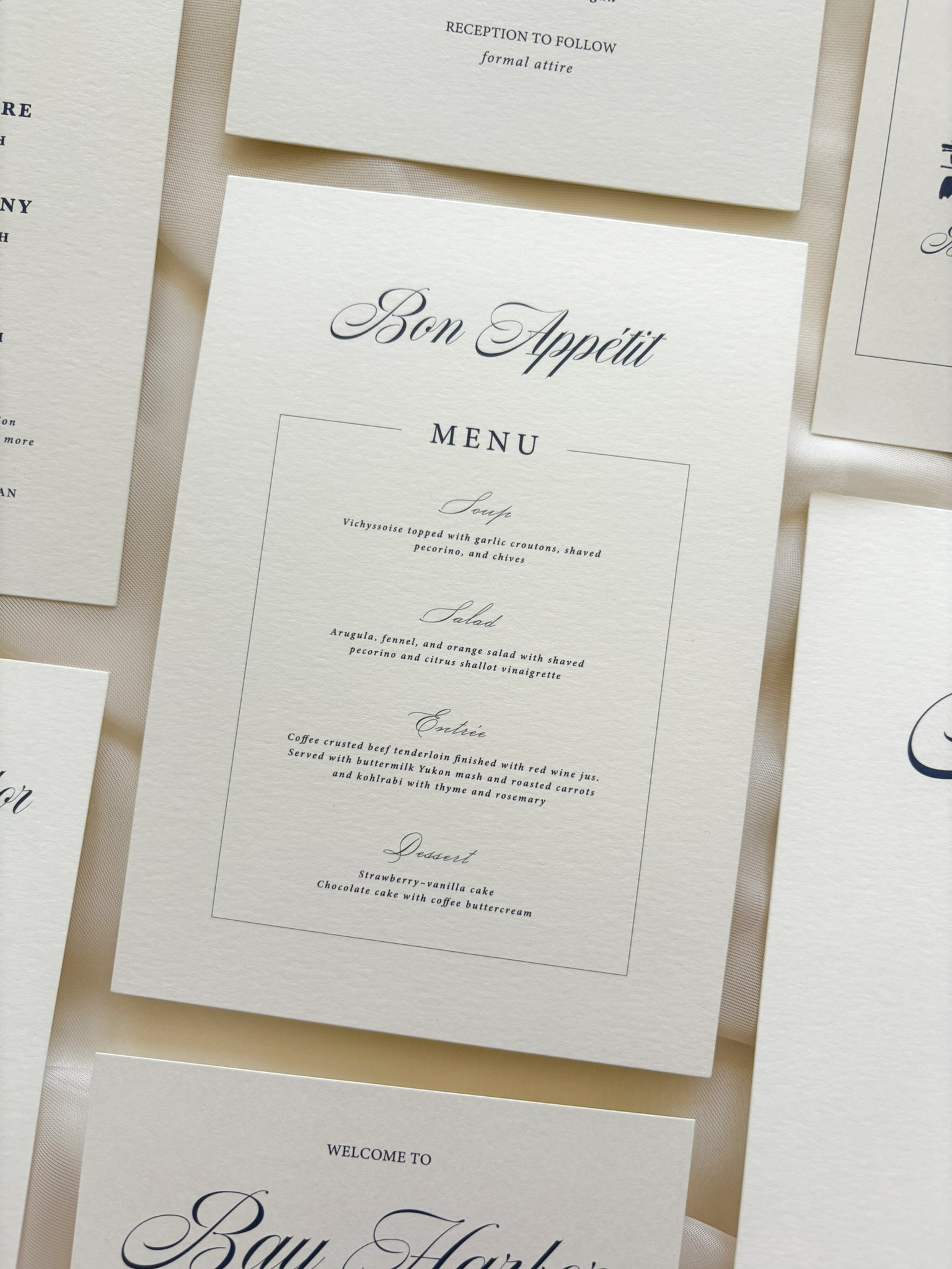 Gilded Script Day-Of Stationery Set