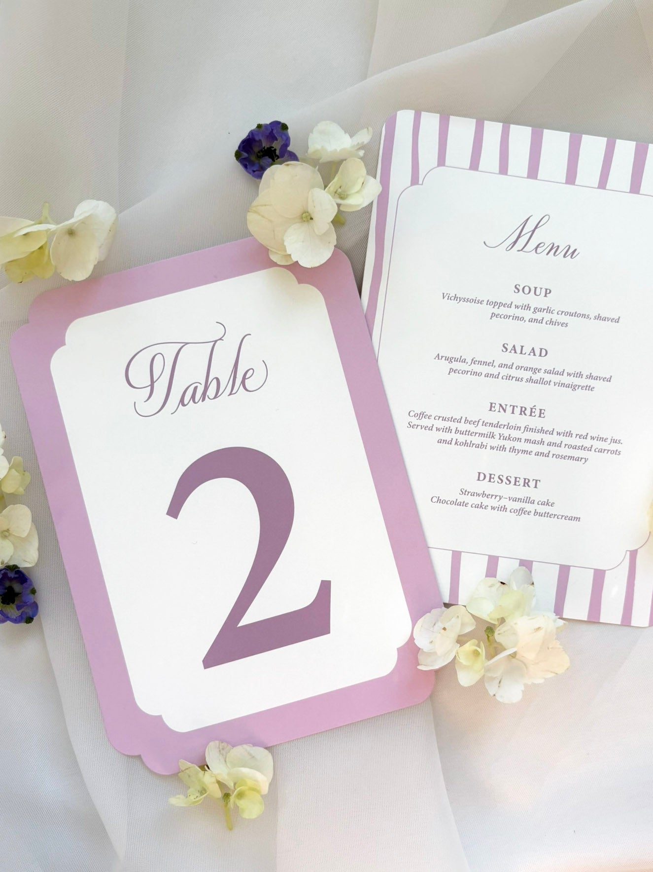 Pretty Purples Day-Of Stationery Set