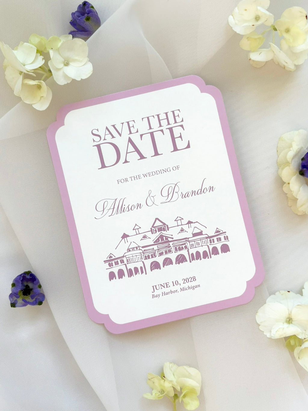 Purple Stripes Invitation Suite