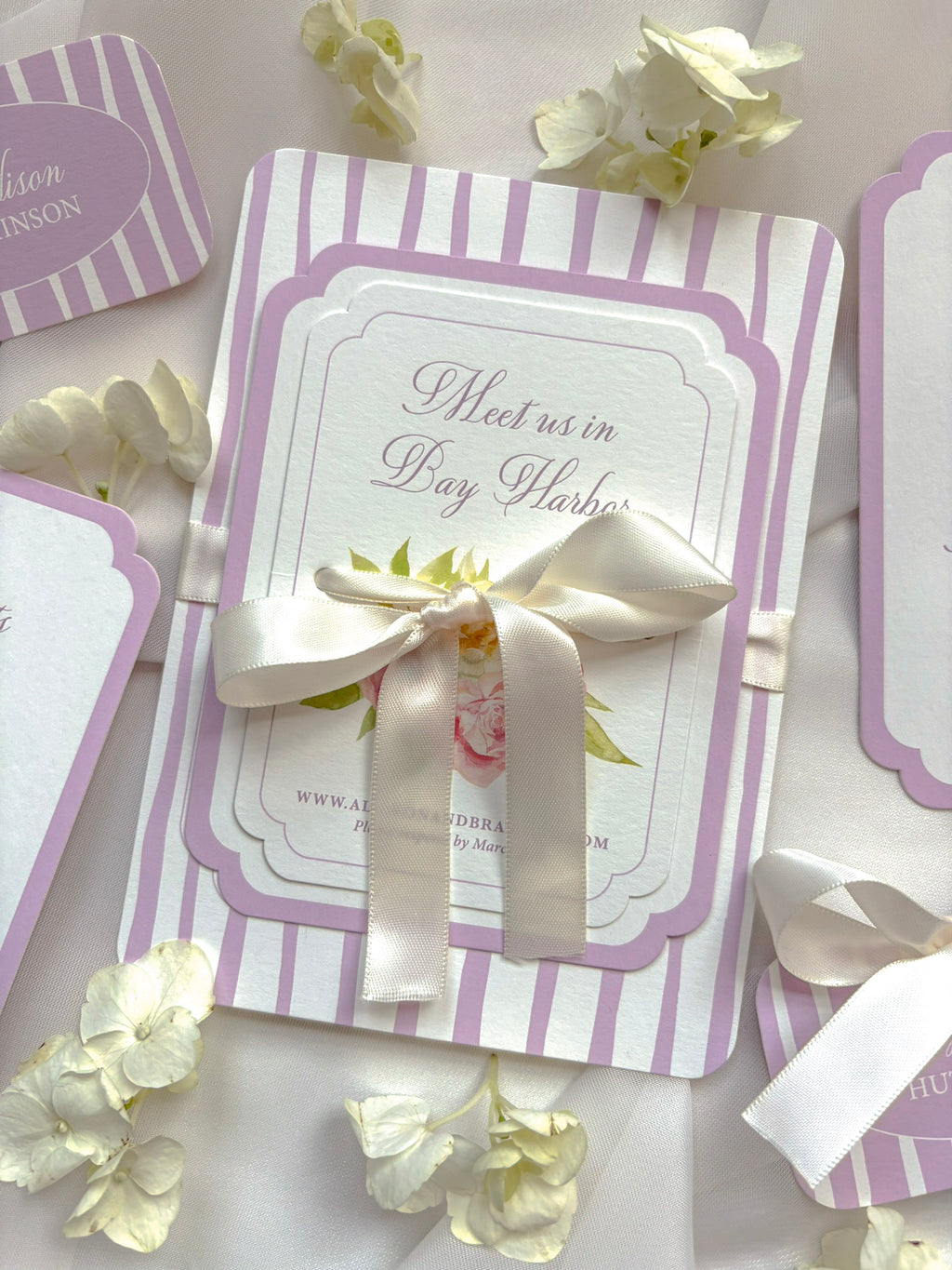 Purple Stripes Invitation Suite