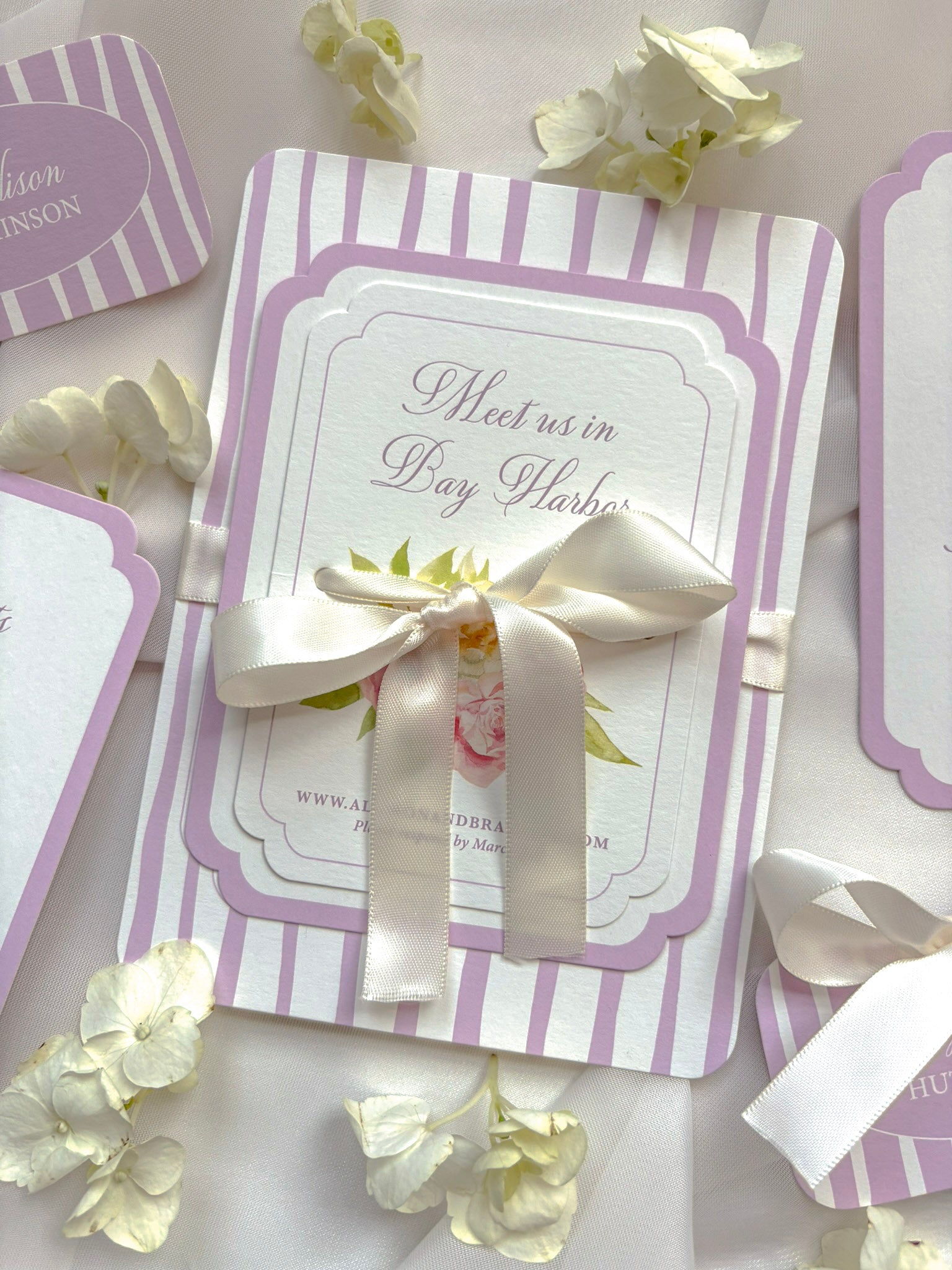 Purple Stripes Invitation Suite