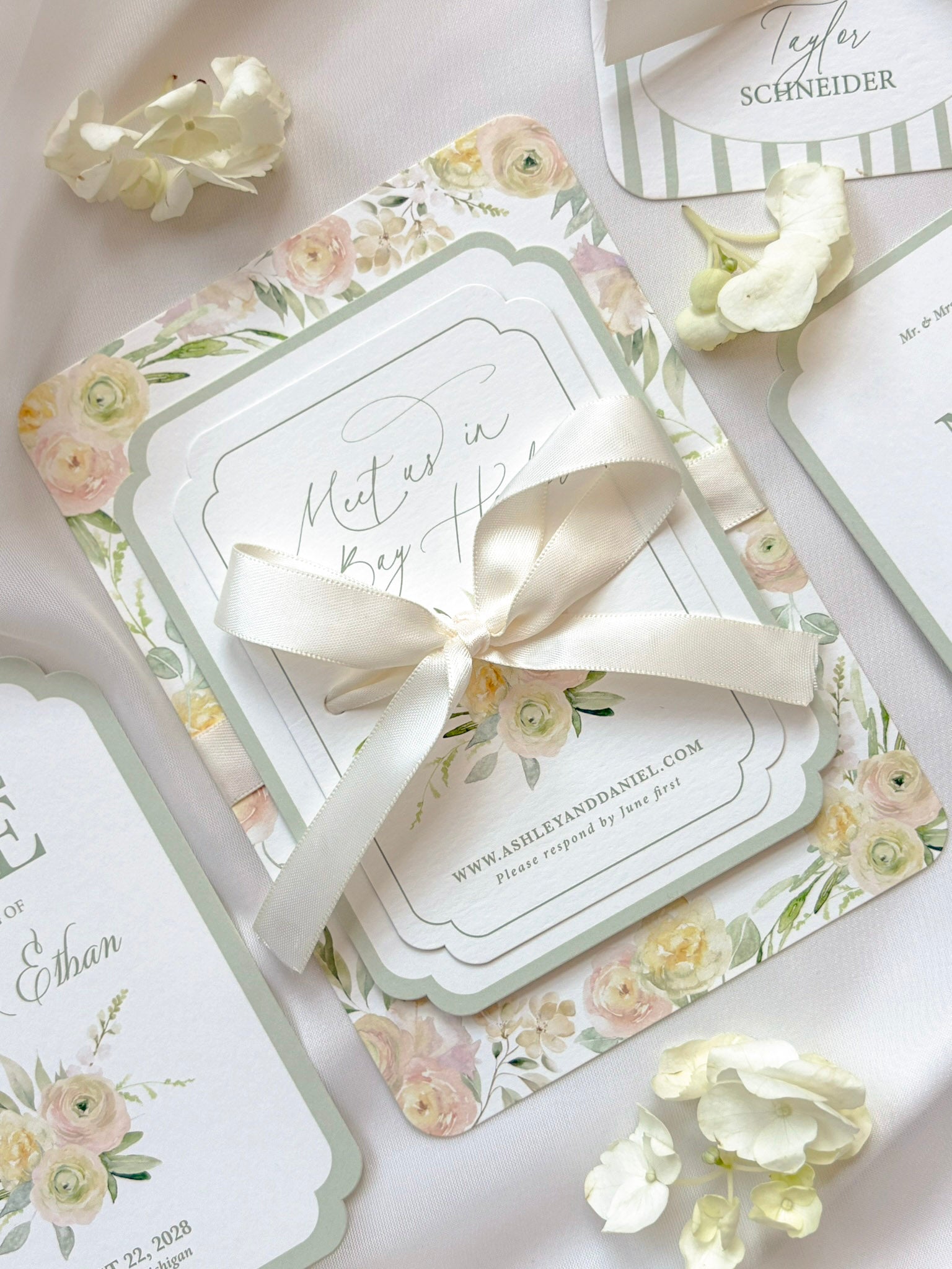 Pretty Pastels Floral Invitation Suite