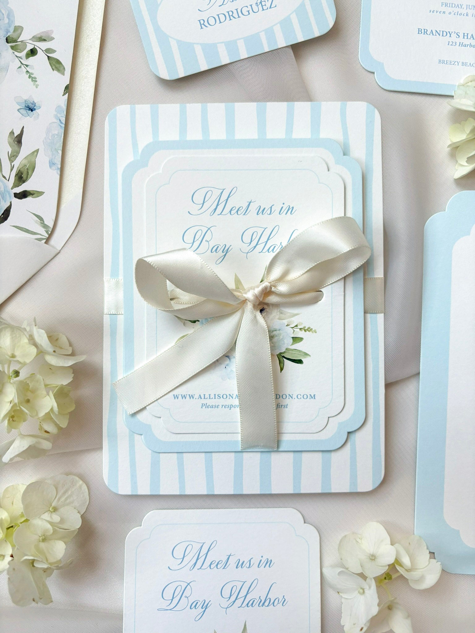 Blue Stripes Invitation Suite