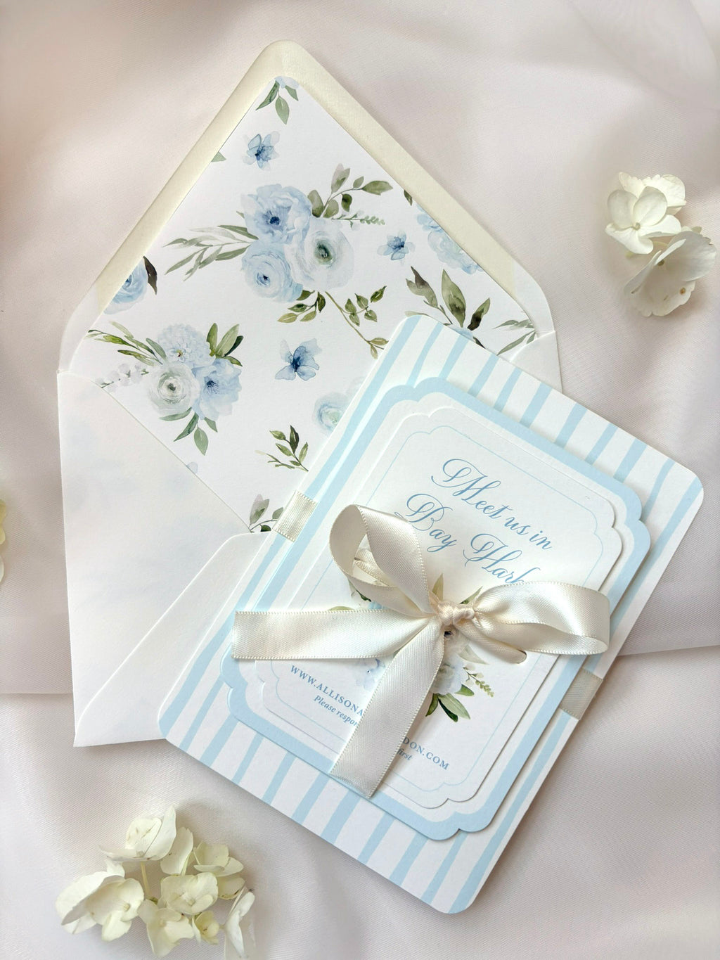 Blue Stripes Invitation Suite