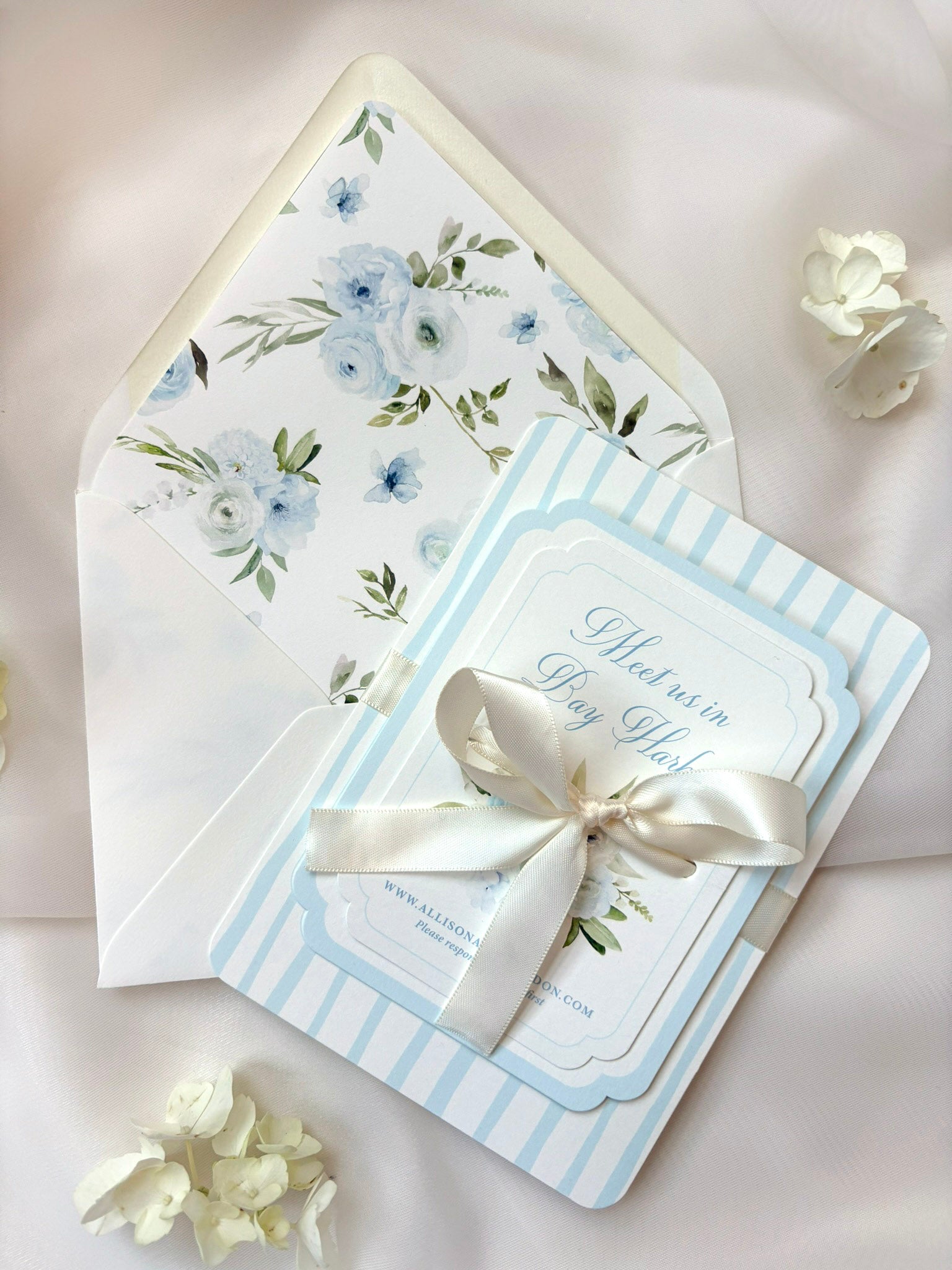Blue Stripes Invitation Suite