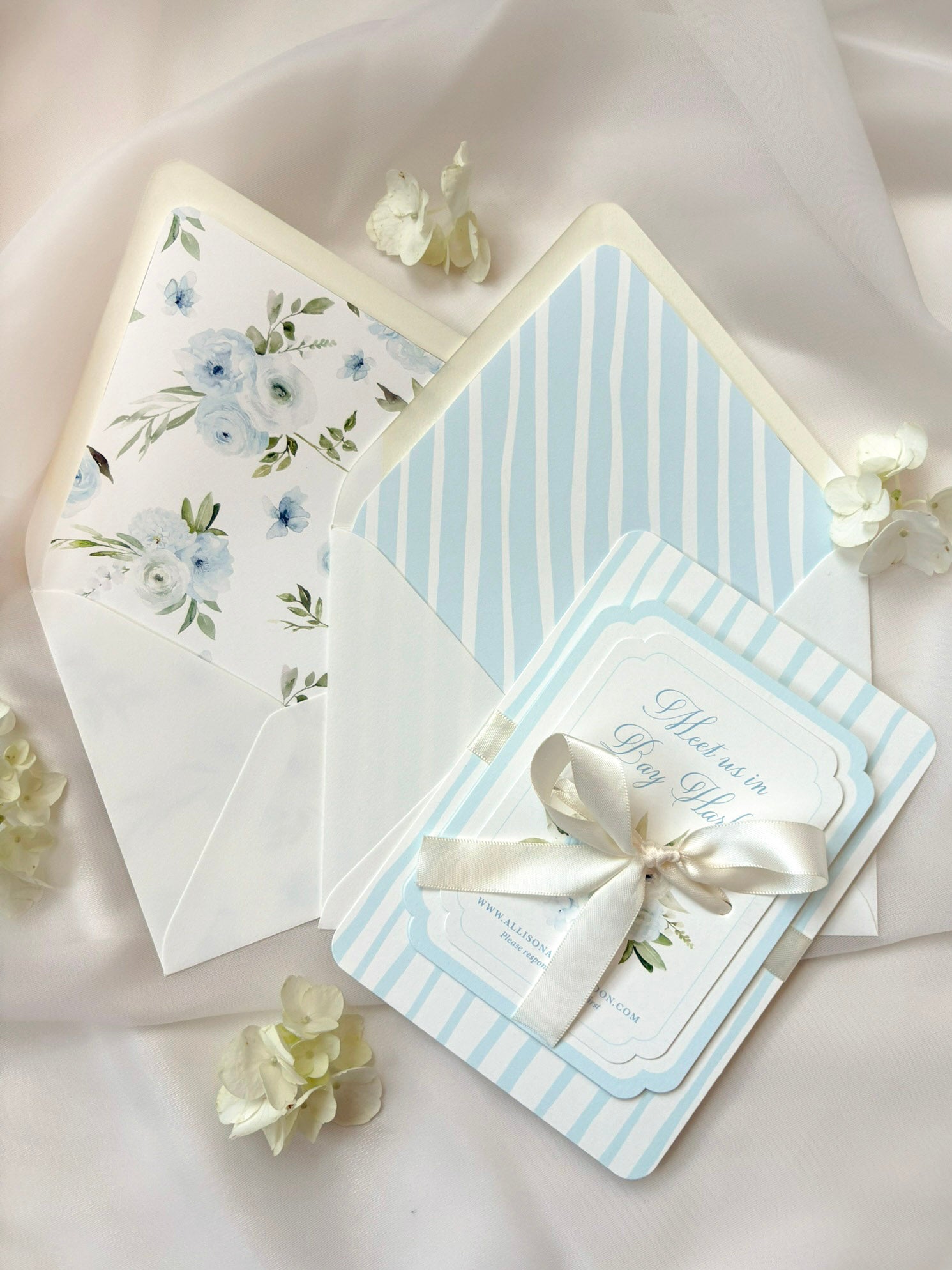 Blue Stripes Invitation Suite