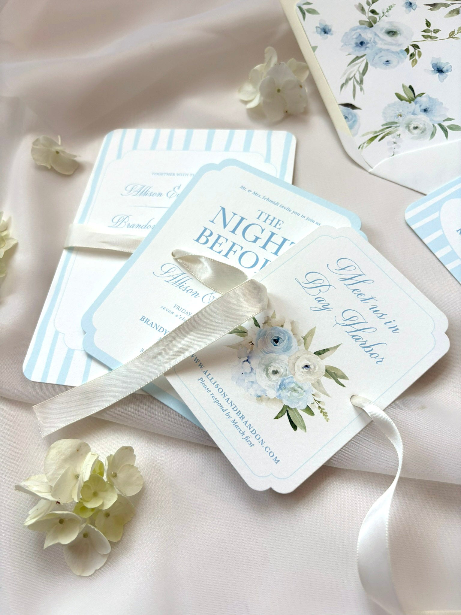 Blue Stripes Invitation Suite