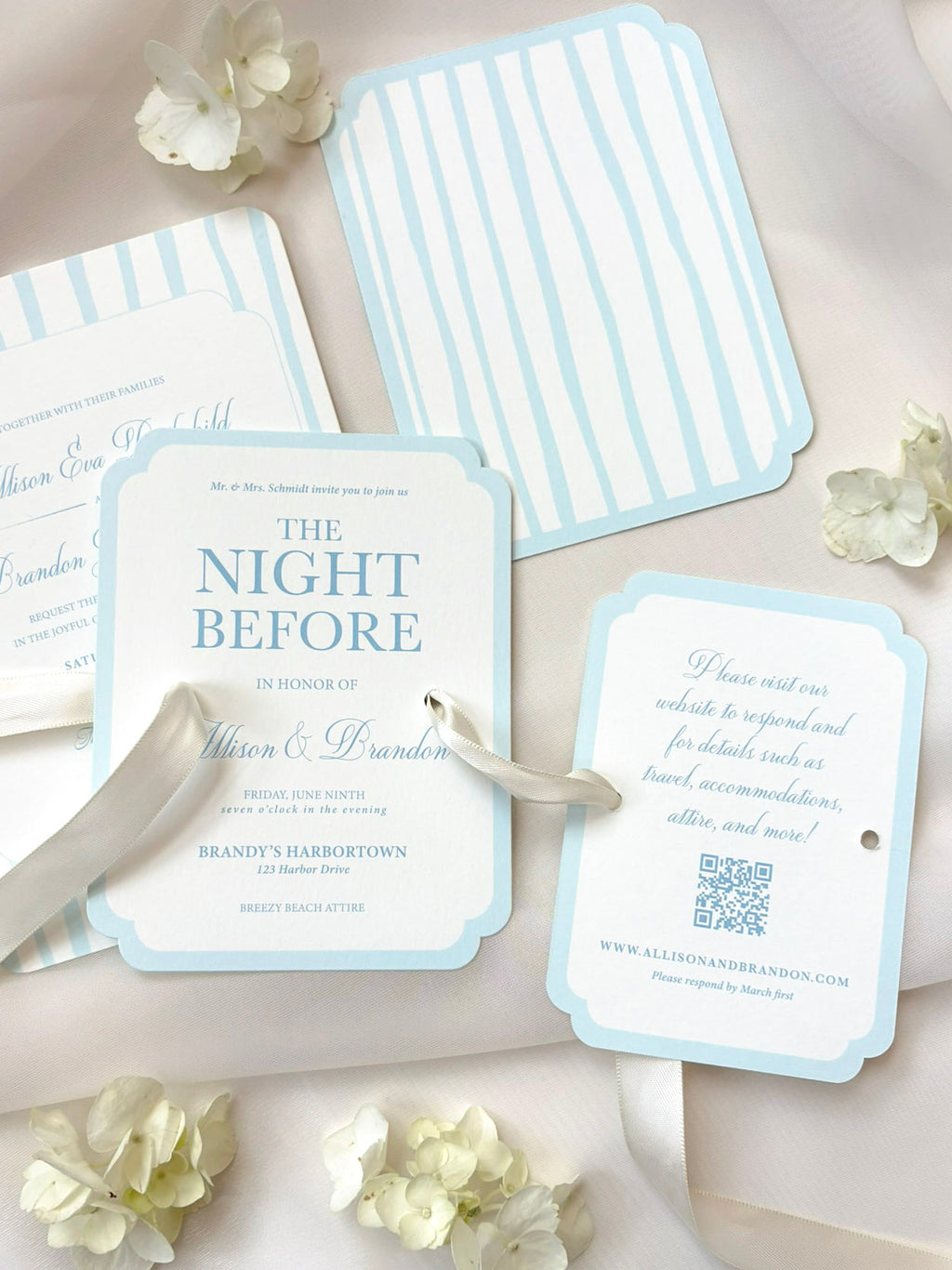 Blue Stripes Invitation Suite