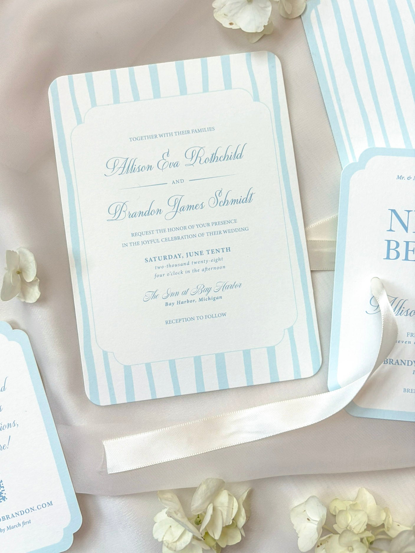 Blue Stripes Invitation Suite