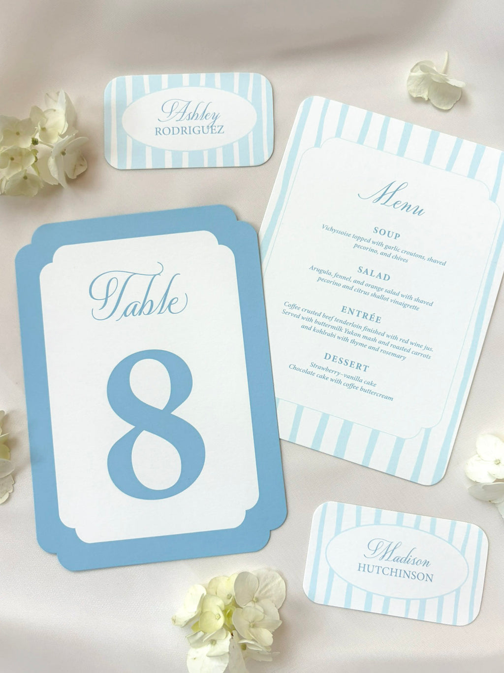 Blue Stripes Invitation Suite