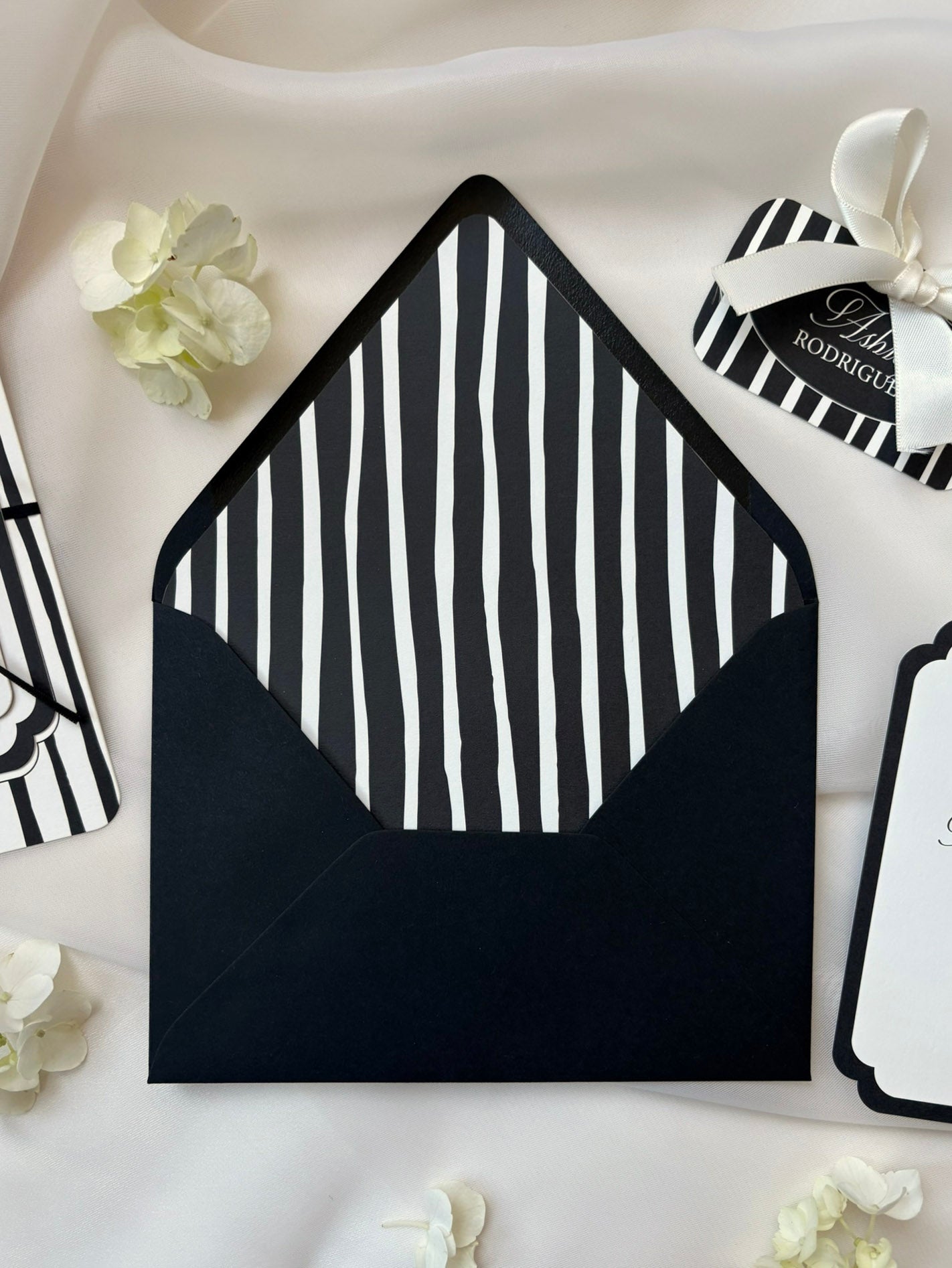 Black and White Stripes Envelope Liner