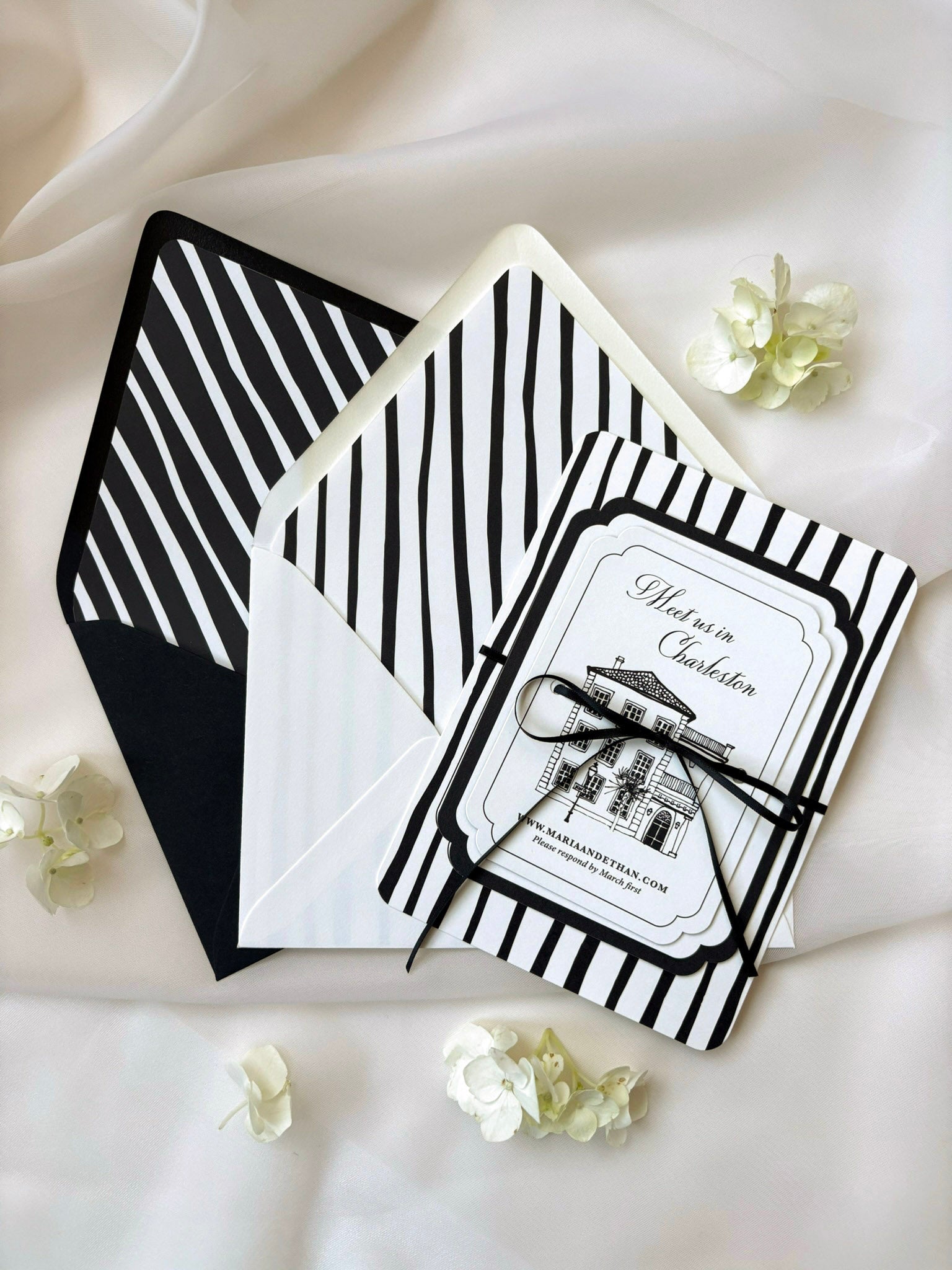 Black and White Stripes Envelope Liner