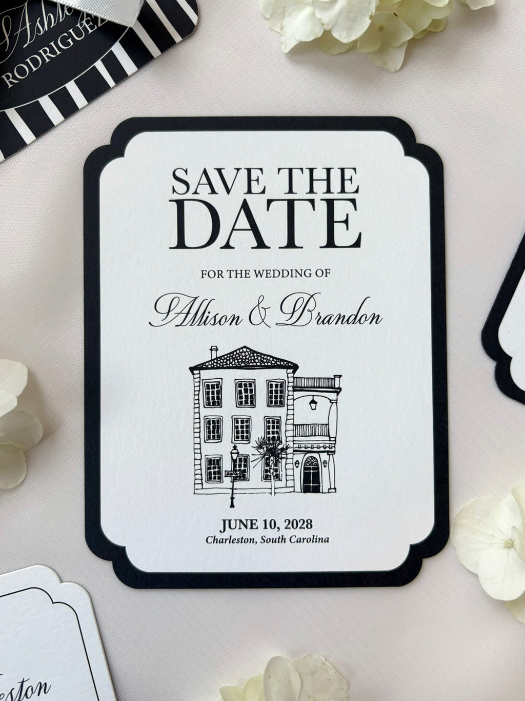 Black and White Stripes Invitation Suite
