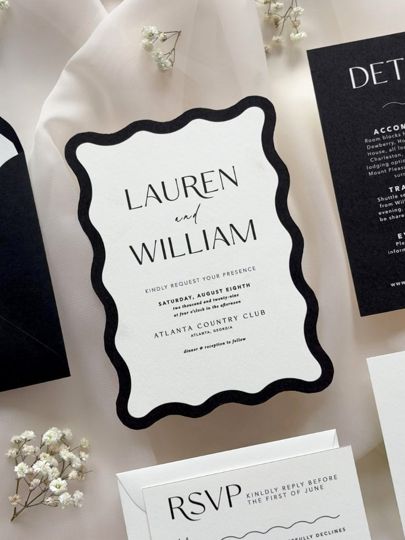 Modern Wave Invitation Suite
