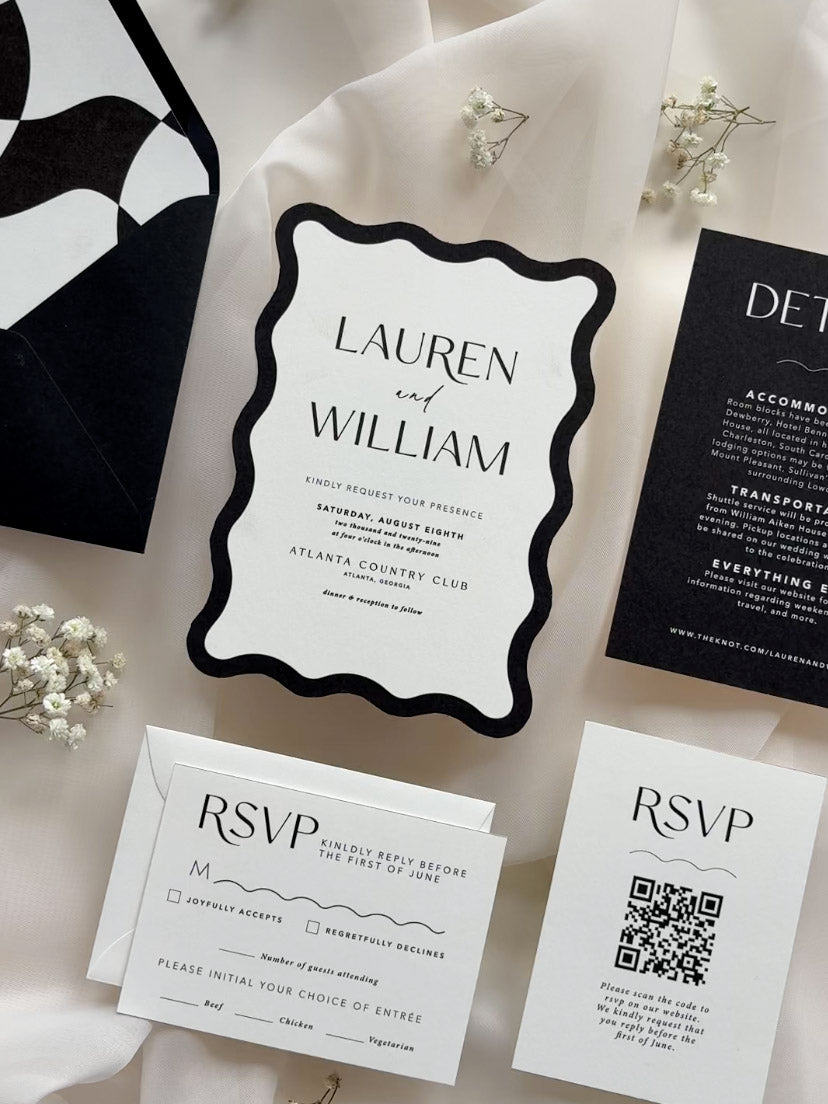 Modern Wave Invitation Suite