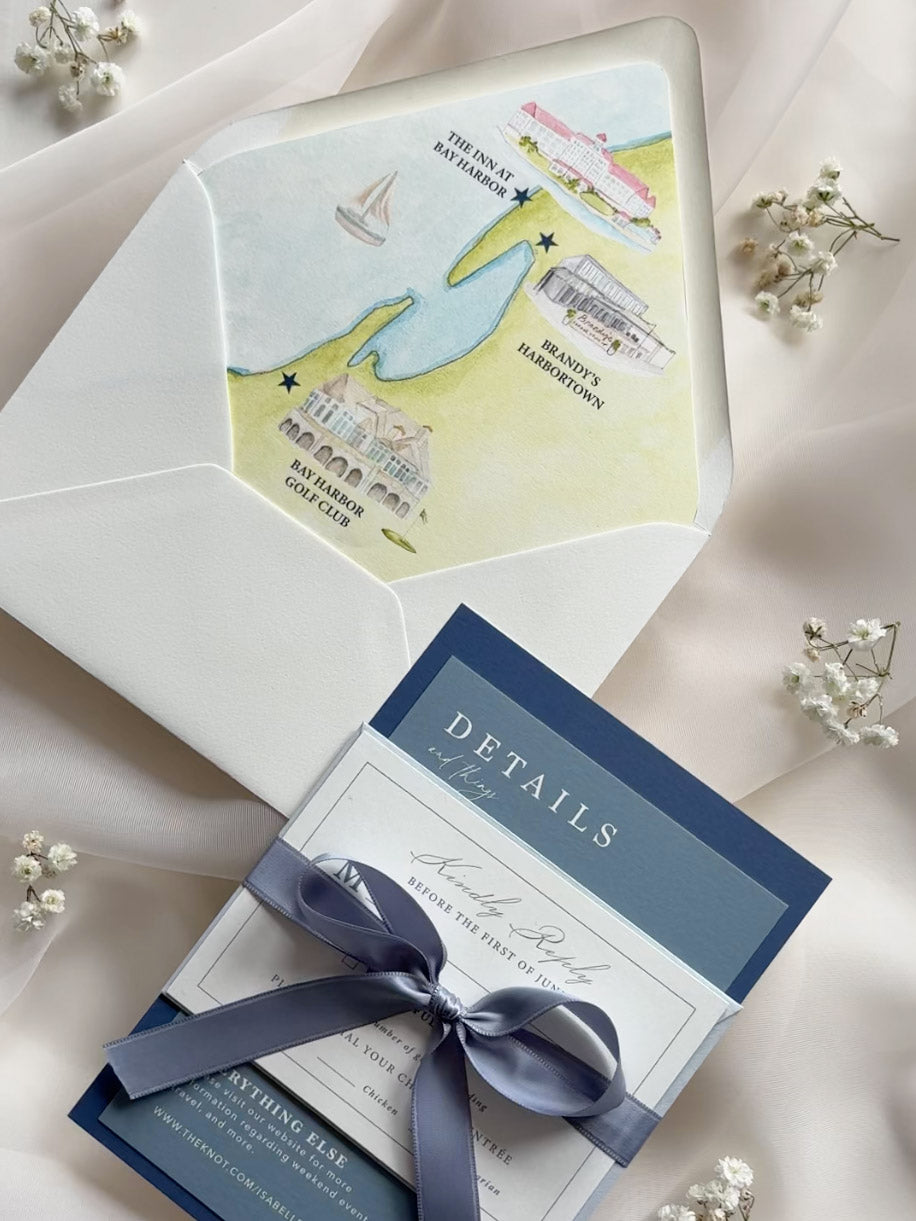 Nautical Blue Wedding Invitation Suite