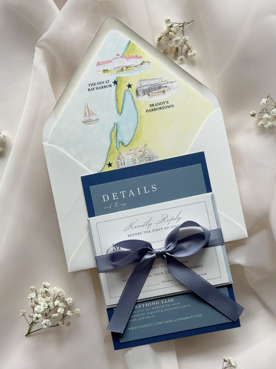 Nautical Blue Wedding Invitation Suite