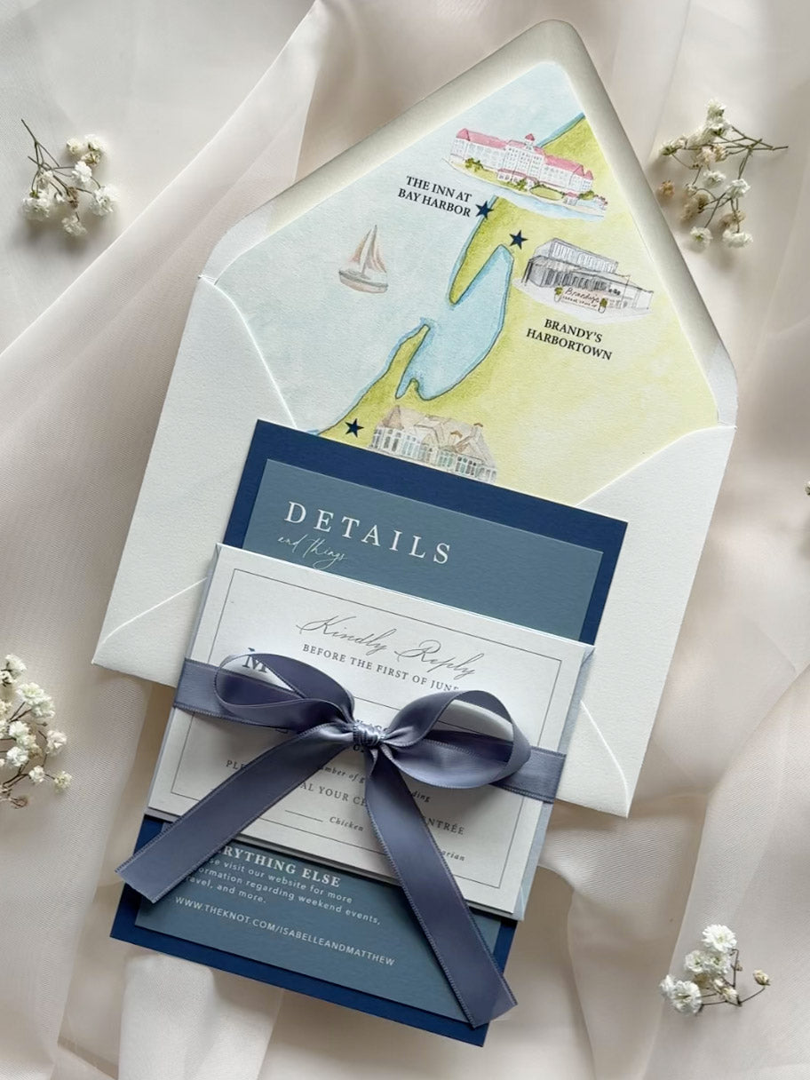 Nautical Blue Wedding Invitation Suite