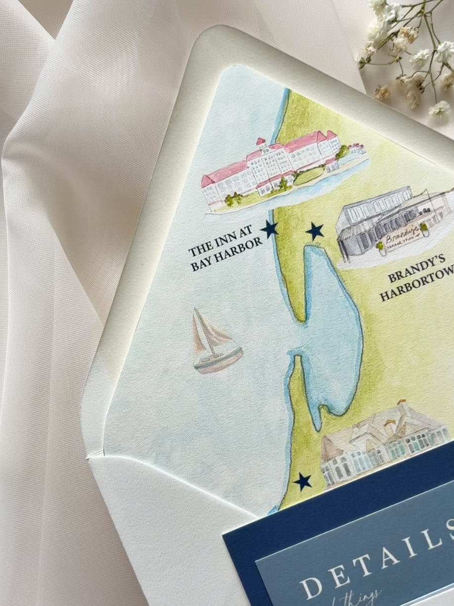 Nautical Blue Wedding Invitation Suite