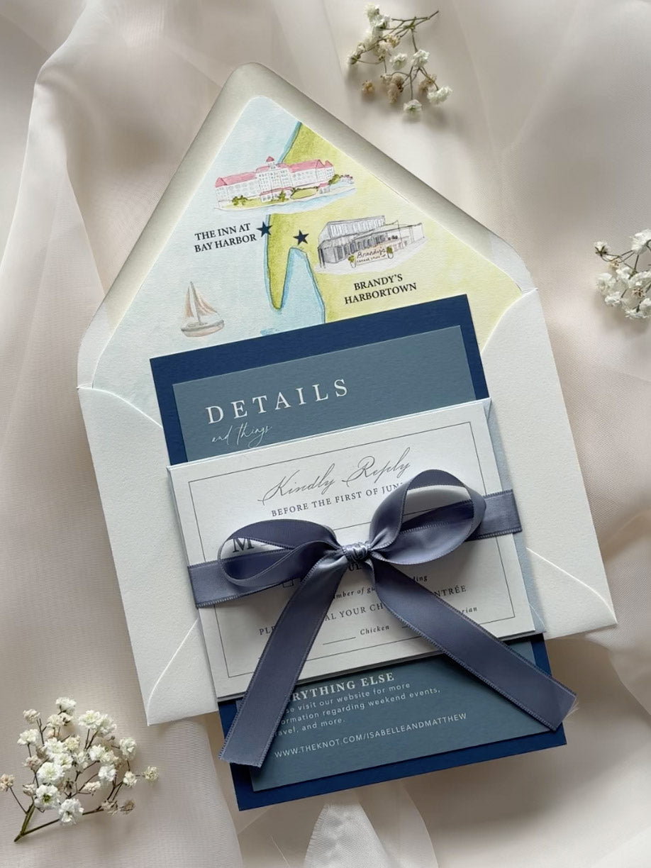 Nautical Blue Wedding Invitation Suite