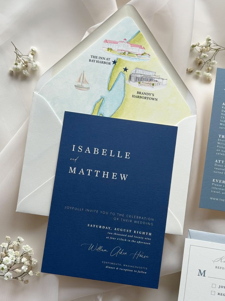 Nautical Blue Wedding Invitation Suite