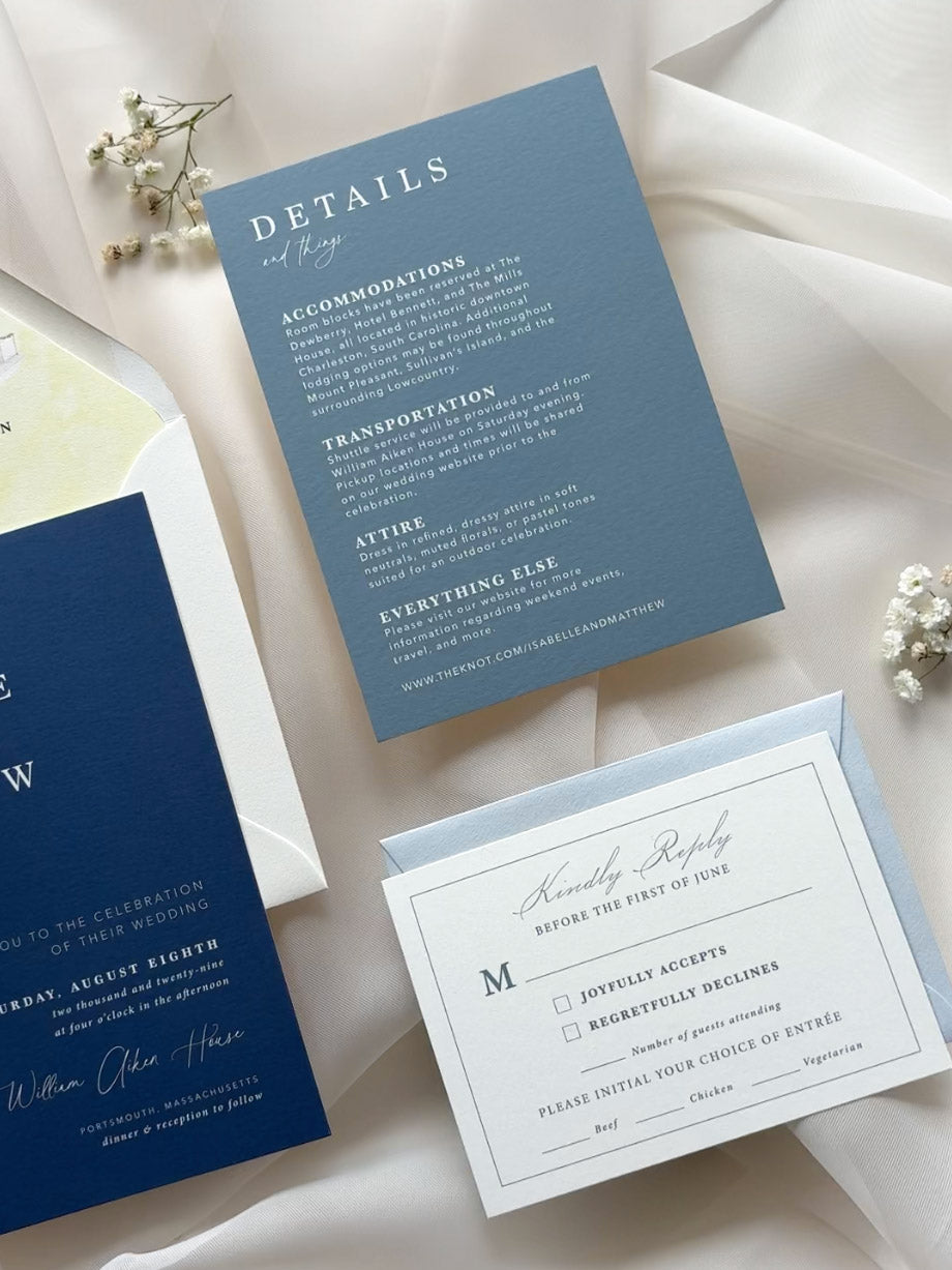 Nautical Blue Wedding Invitation Suite