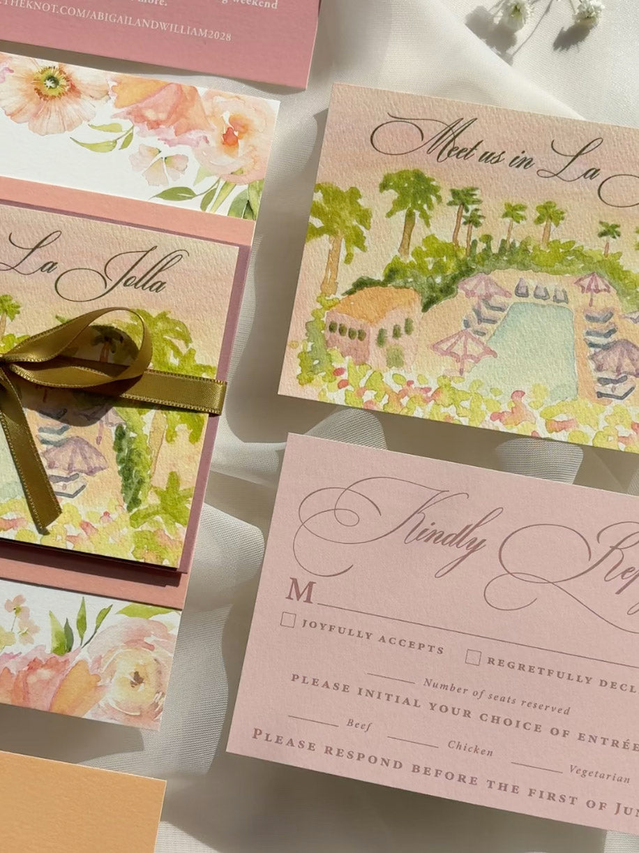 Pinks and Peaches Watercolor Suite